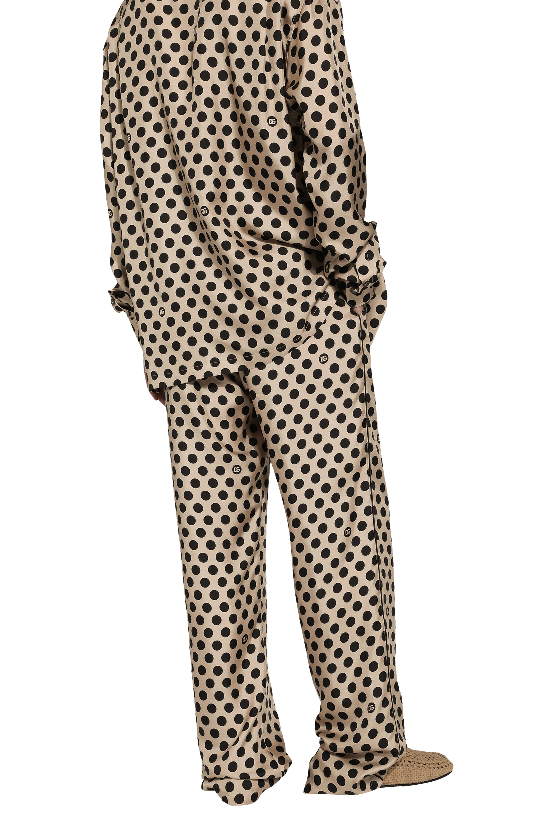 Polka-Dot Print and DG Logo Silk Jogging Pants
