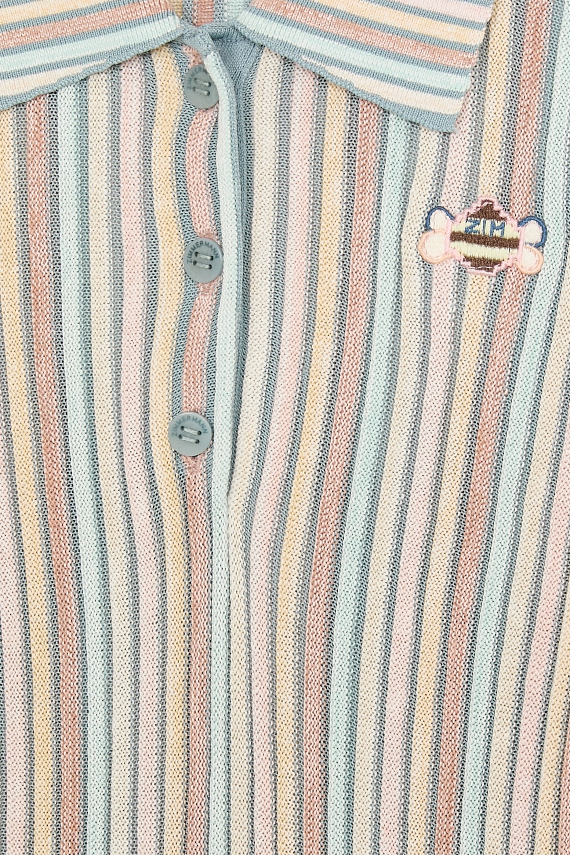 Kids Striped Collared Knit Jumpsuit