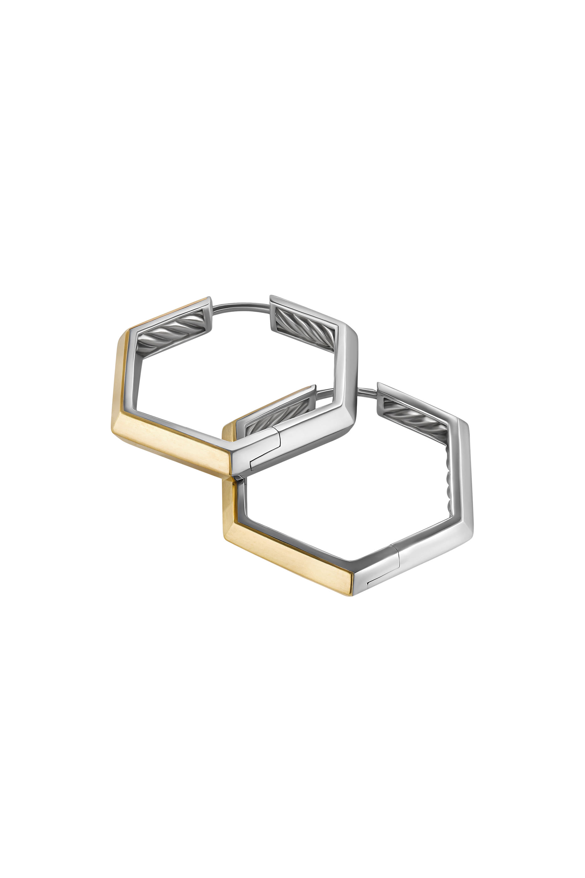 Carlyle Hoop Earrings, 18k Yellow Gold & Sterling Silver