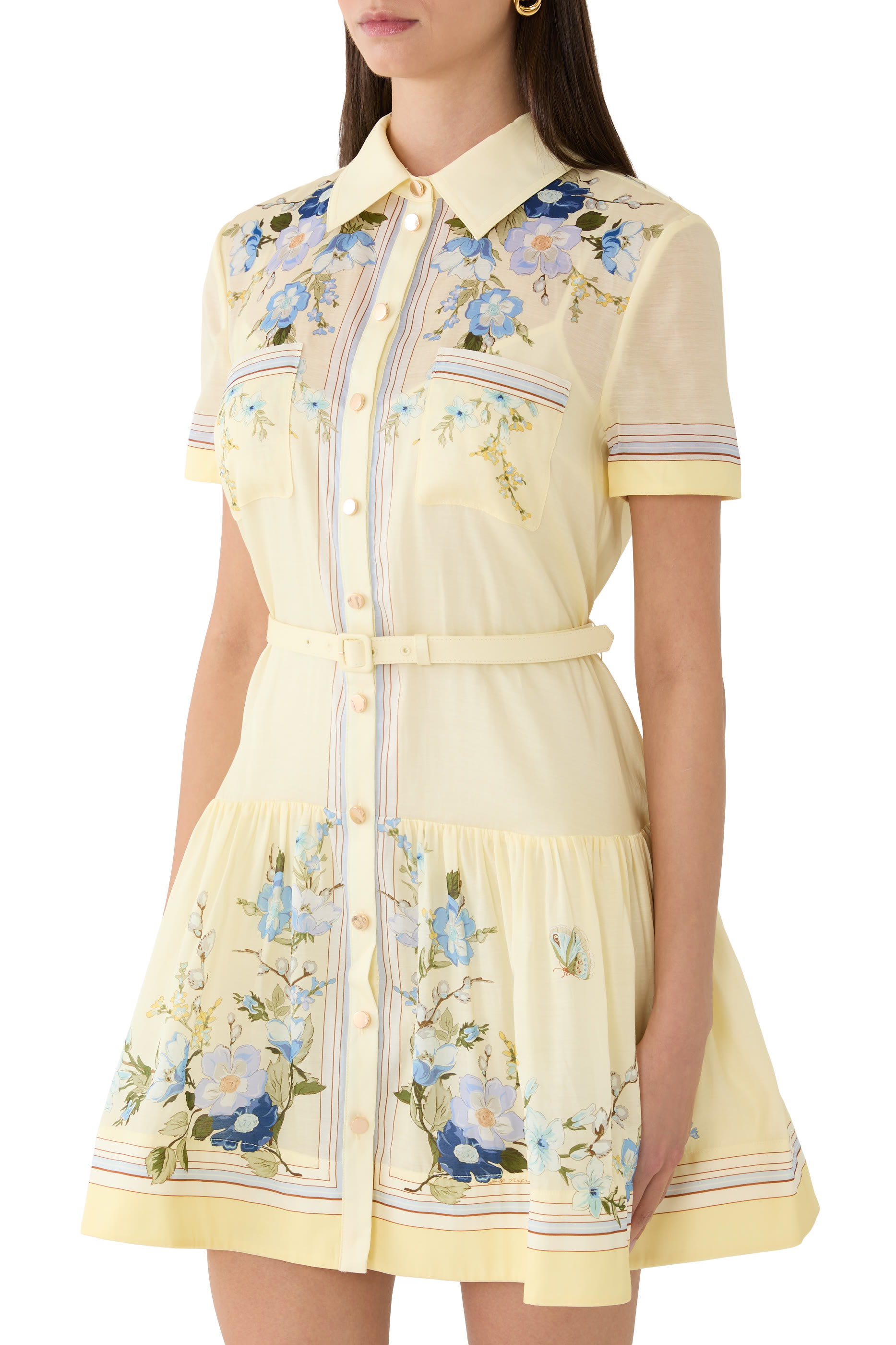  Floral Organza Mini Dress