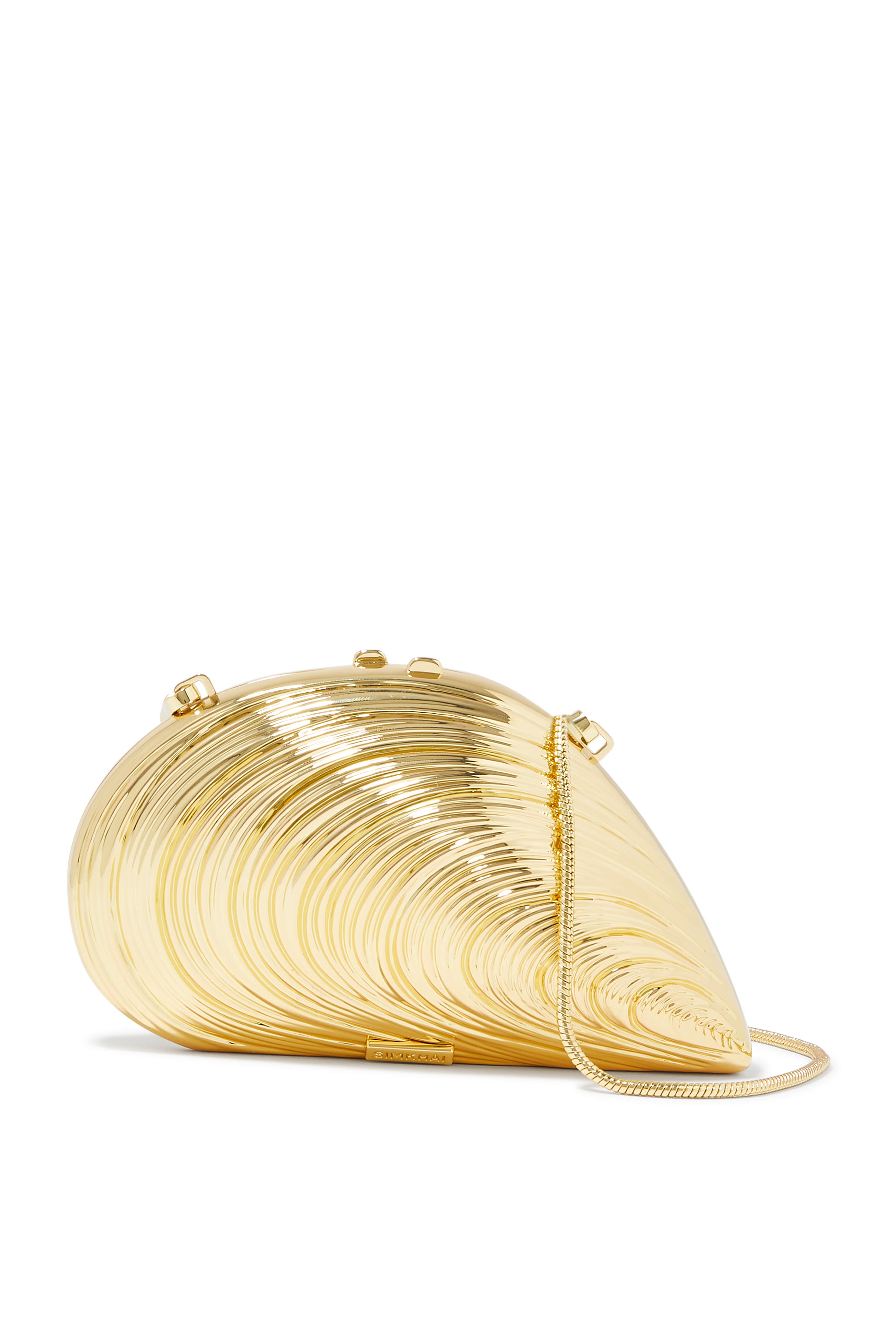 Bridget Mini Metal Oyster Shell Clutch
