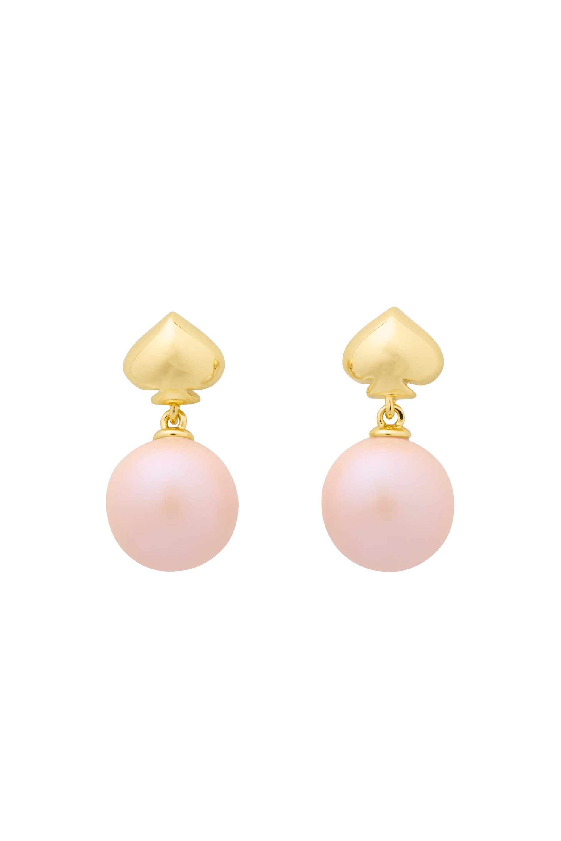 Pearlie Drop Earrings, Plated Metal, Titanium Posts & Urea Resin Pearl, Cubic Zirconia