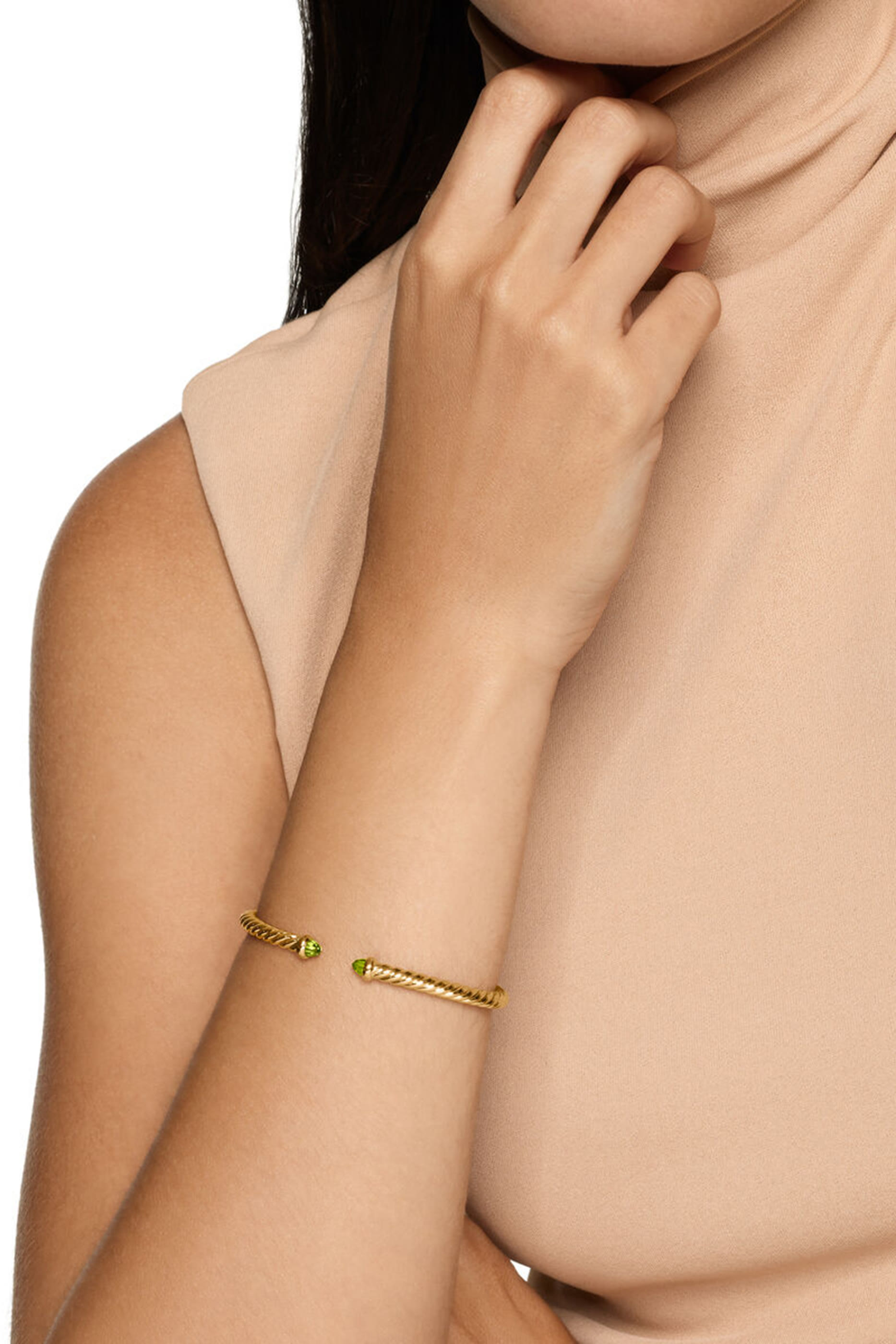 Cablespira® Flex Bracelet, 18k Yellow Gold & Peridot
