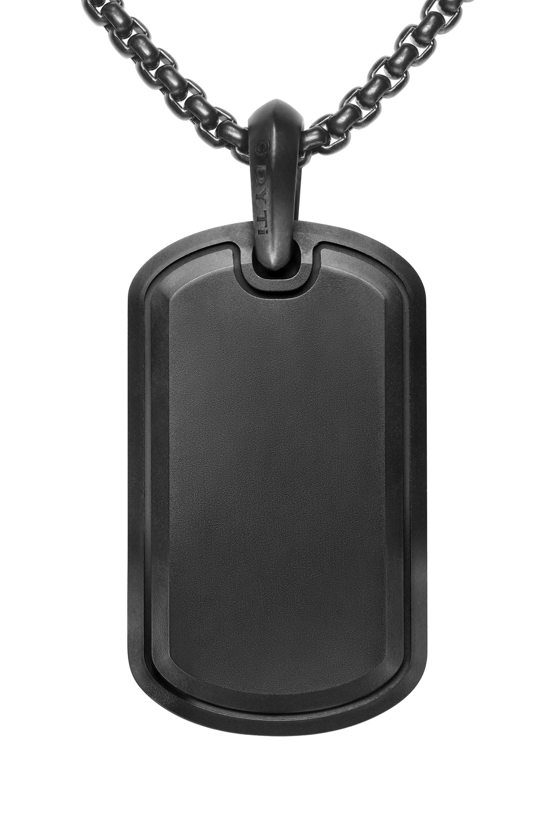  Sculpted Cable Tag, Black Titanium & Black Diamonds