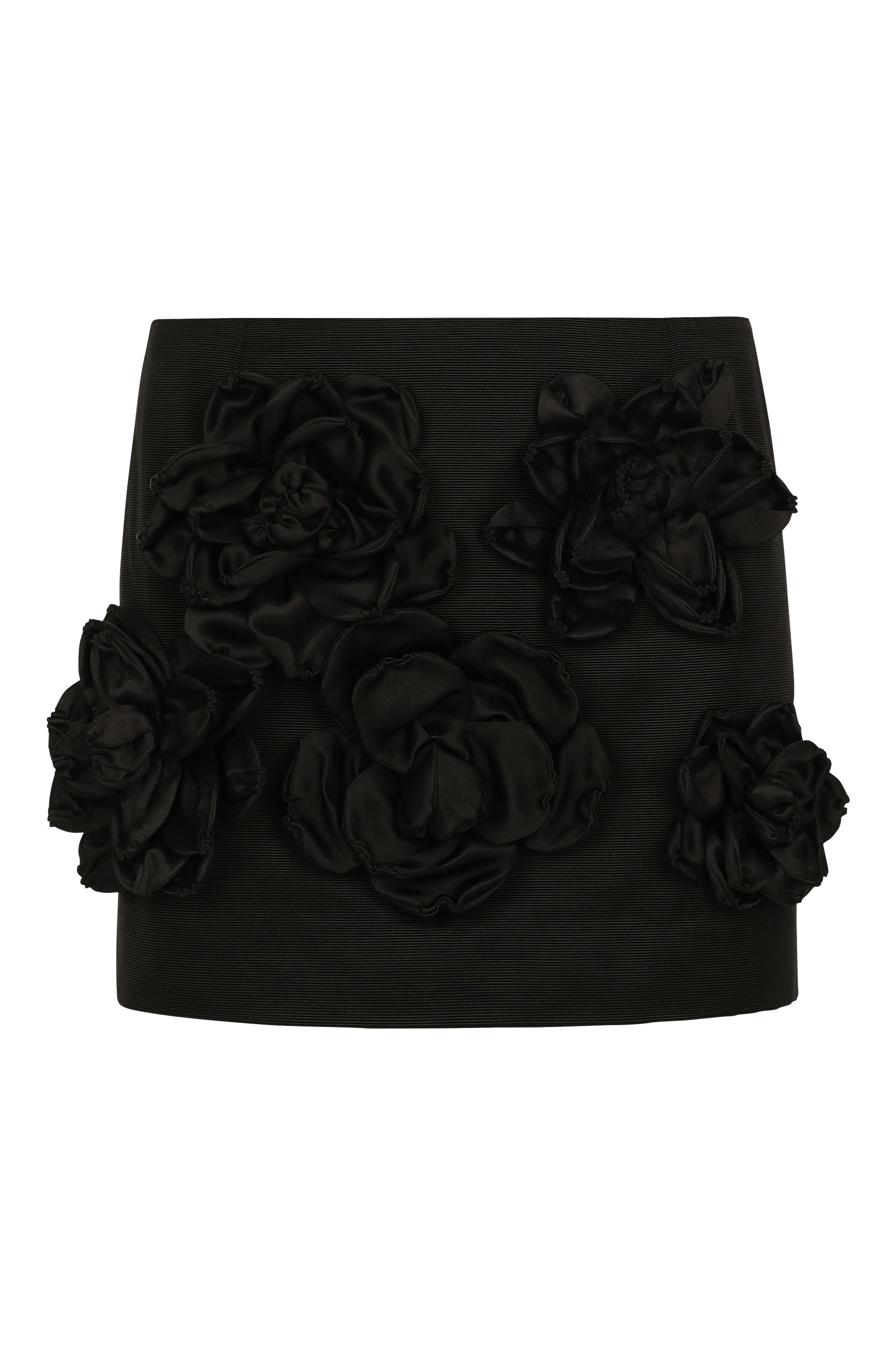 Short Ottoman Skirt with Floral Appliqu&eacute;