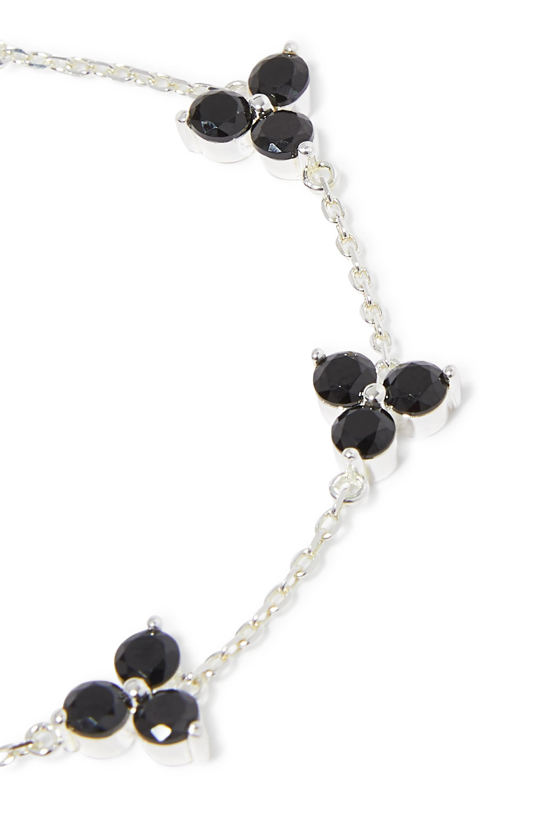 Como Link Bracelet, Sterling Silver & Onyx Cubic Zirconia