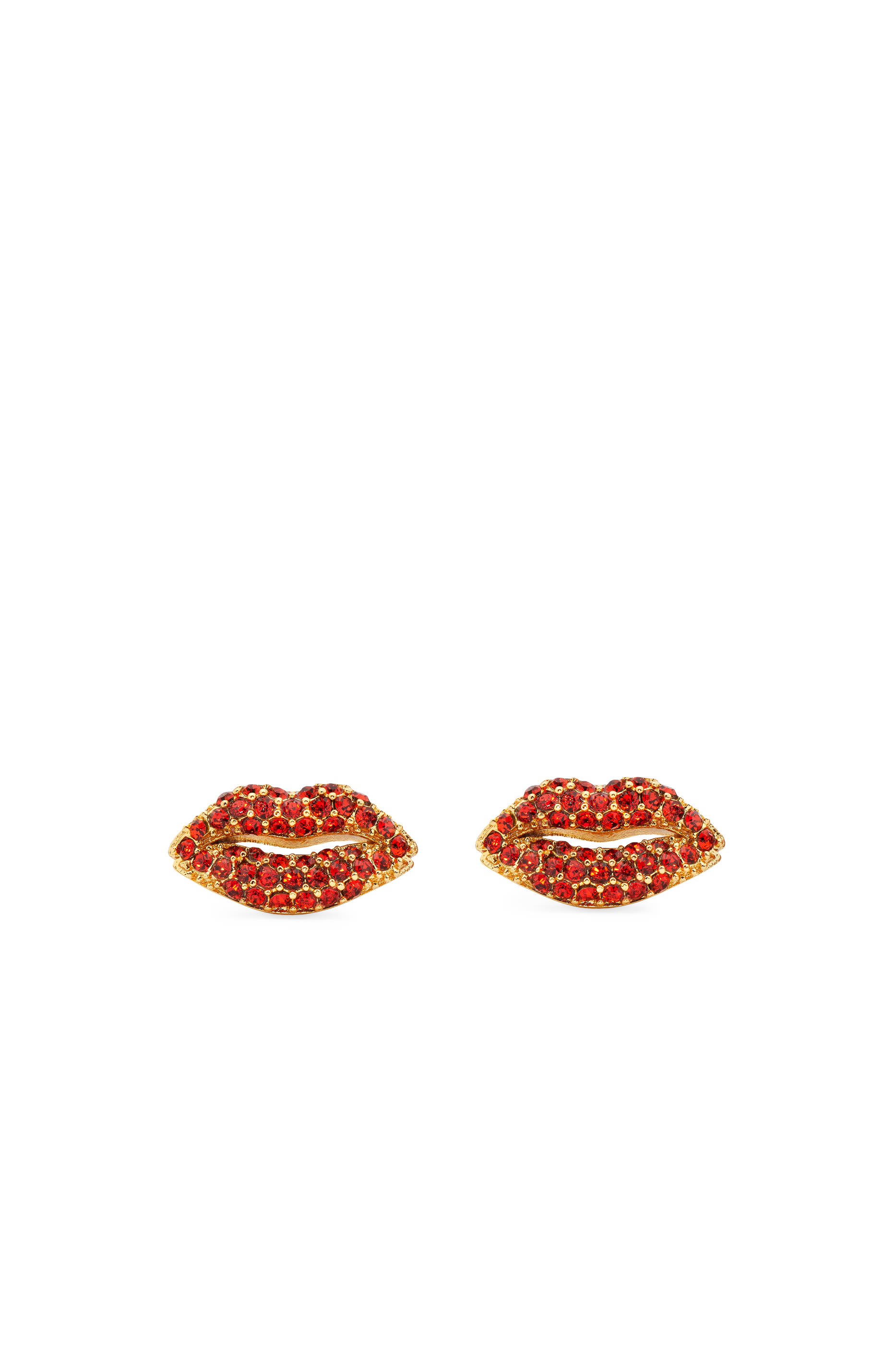 Hit The Town Lips Studs, Plated Metal & Cubic Zirconia