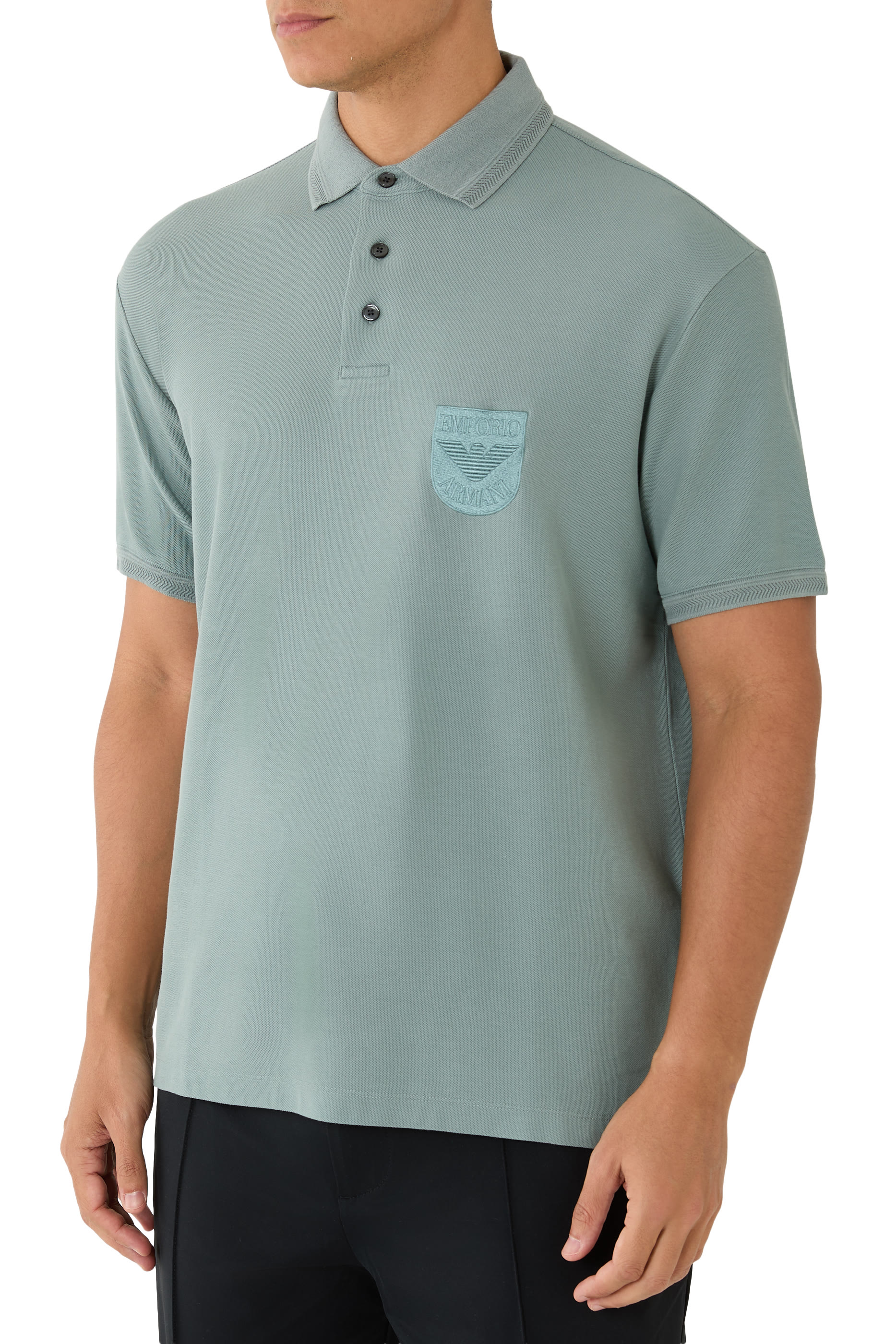 Eagle Patch Piqué Jersey Polo Shirt