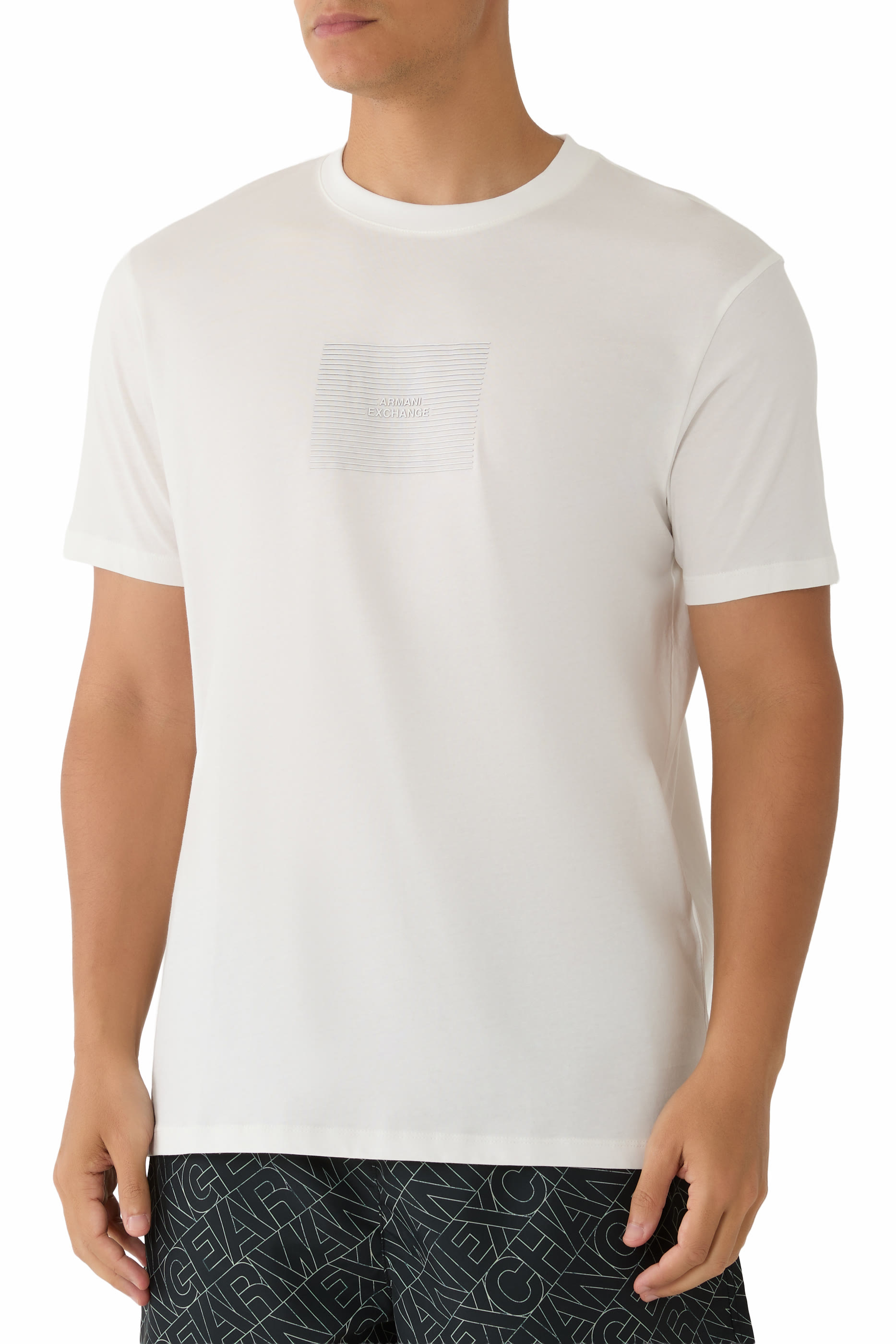 AX Logo Cotton-Jersey T-Shirt