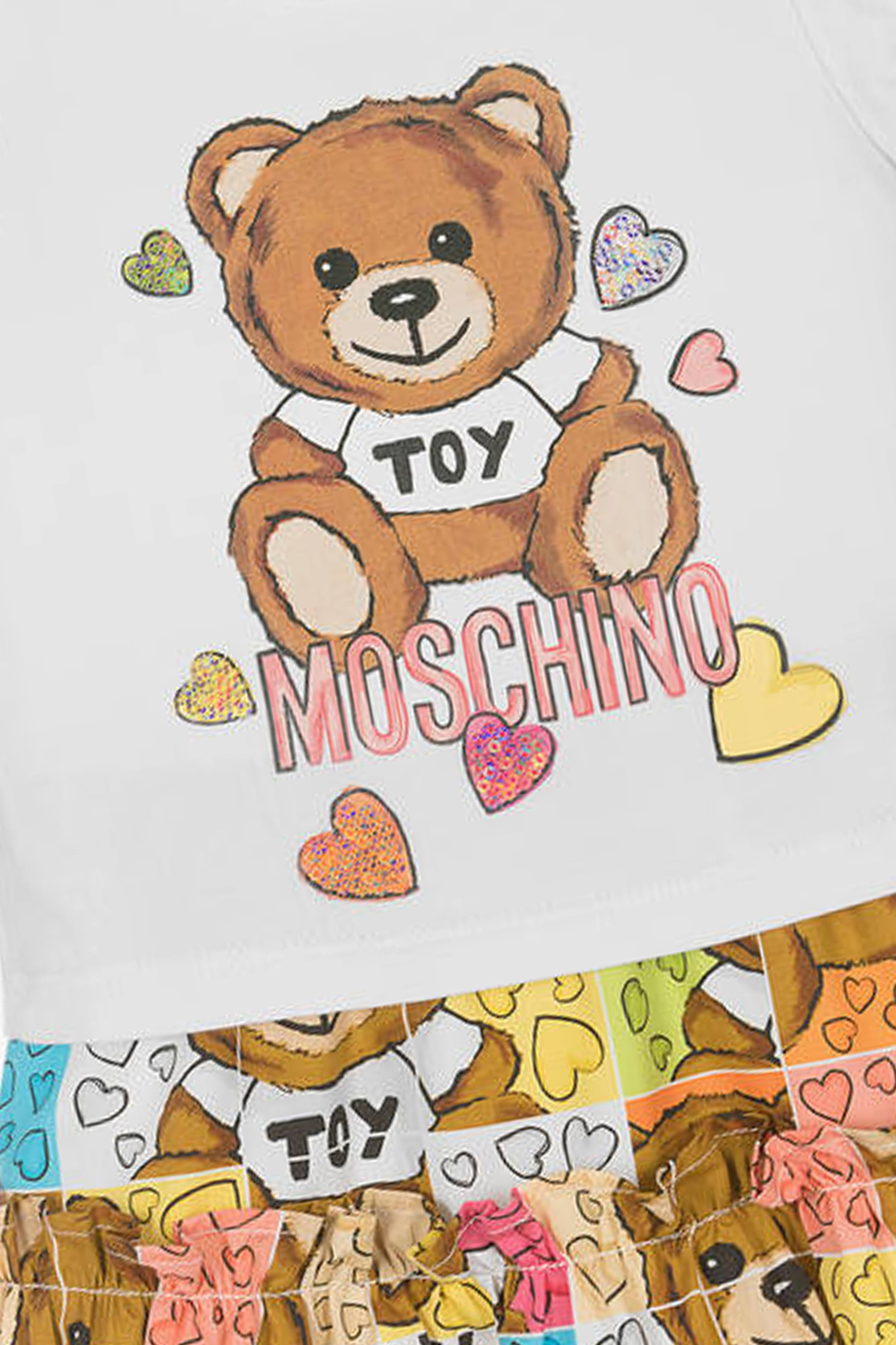 Kids Teddy Logo T Shirt & Skirt Set