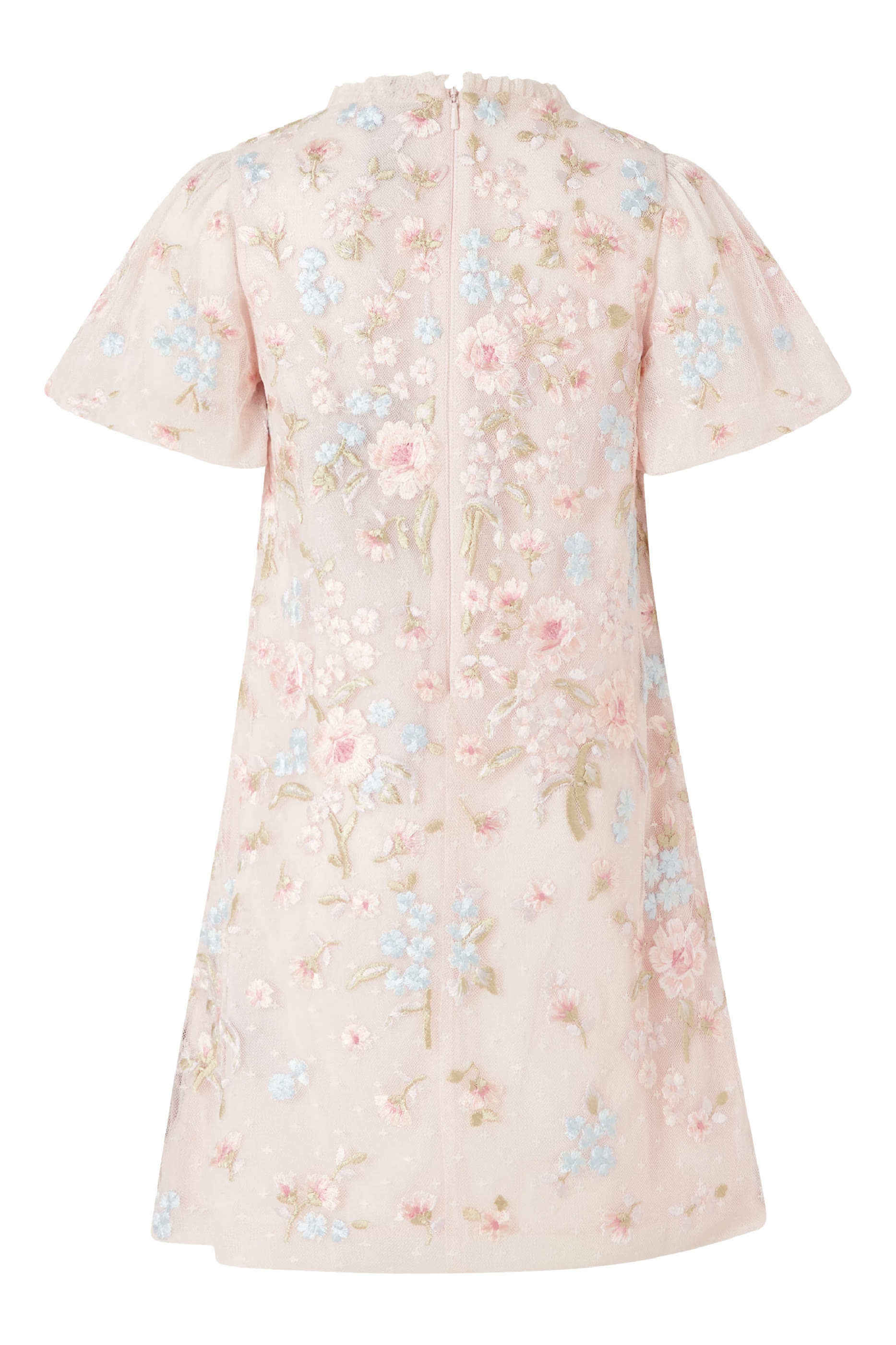 Kids Peony Bouquet Puff Sleeve Dress 