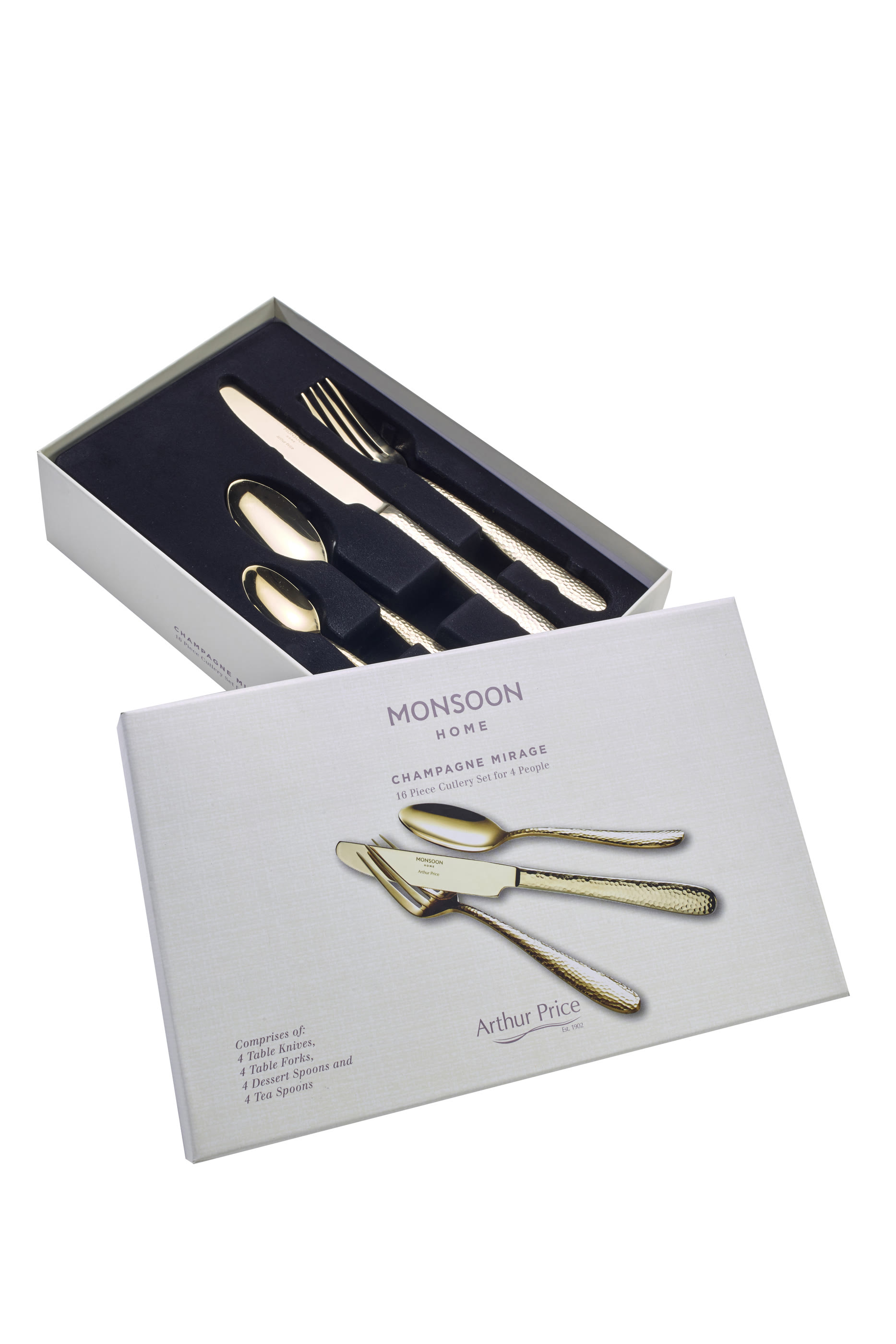 Champagne Mirage Cutlery, Set of 16