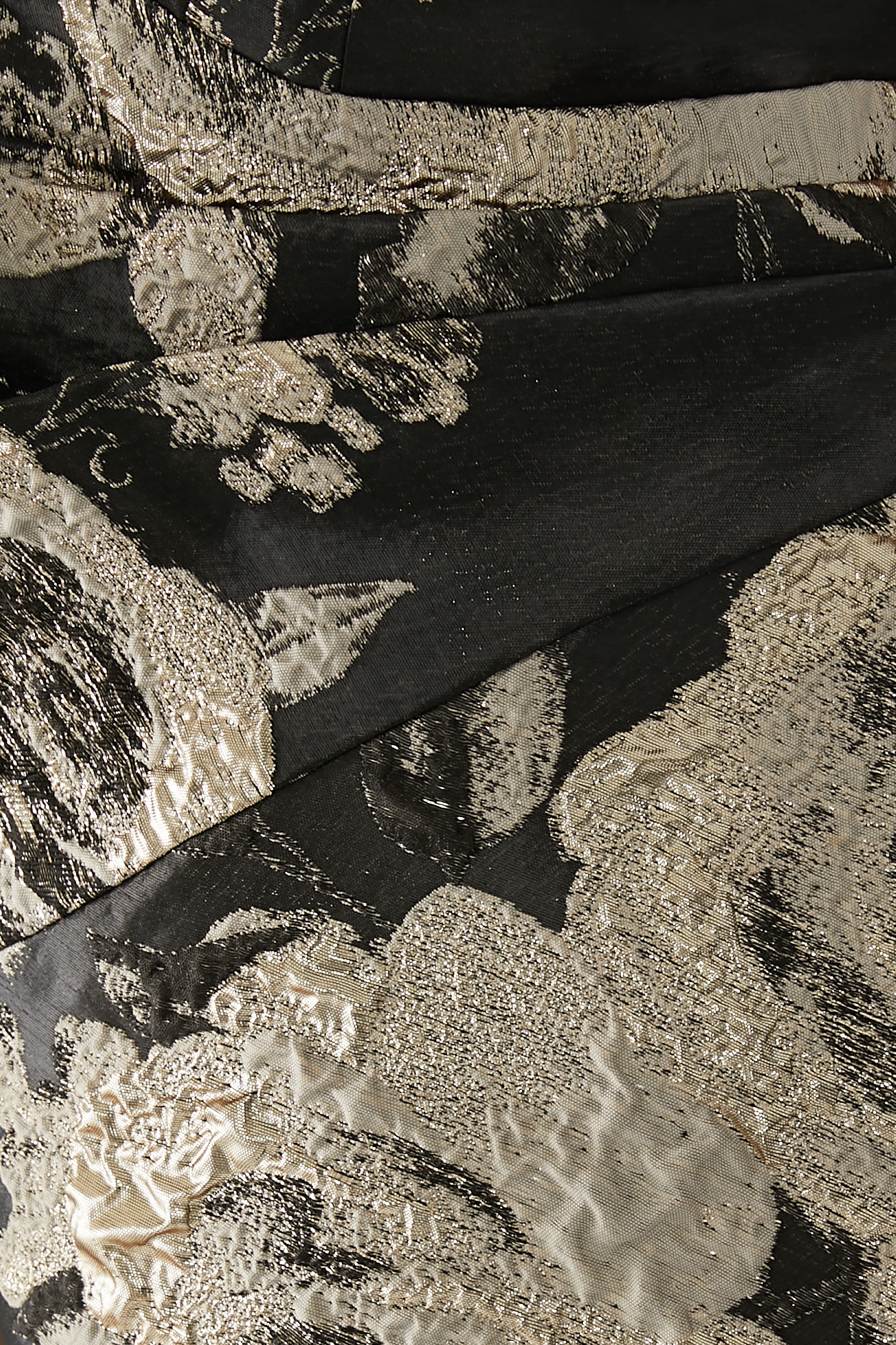 Formal Metallic Jacquard Floral Evening Gown