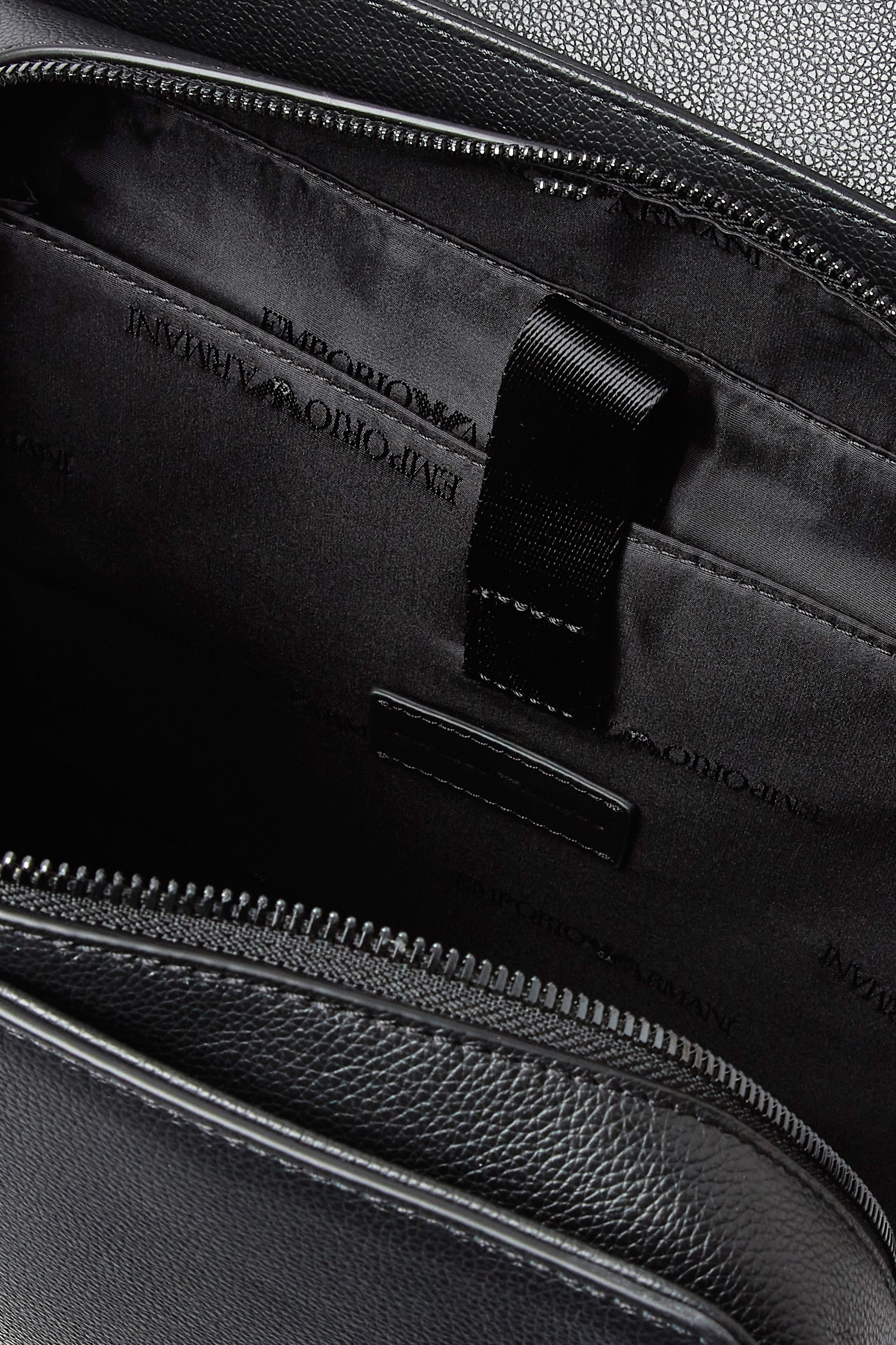 EA Logo Tumbled Leather Backpack