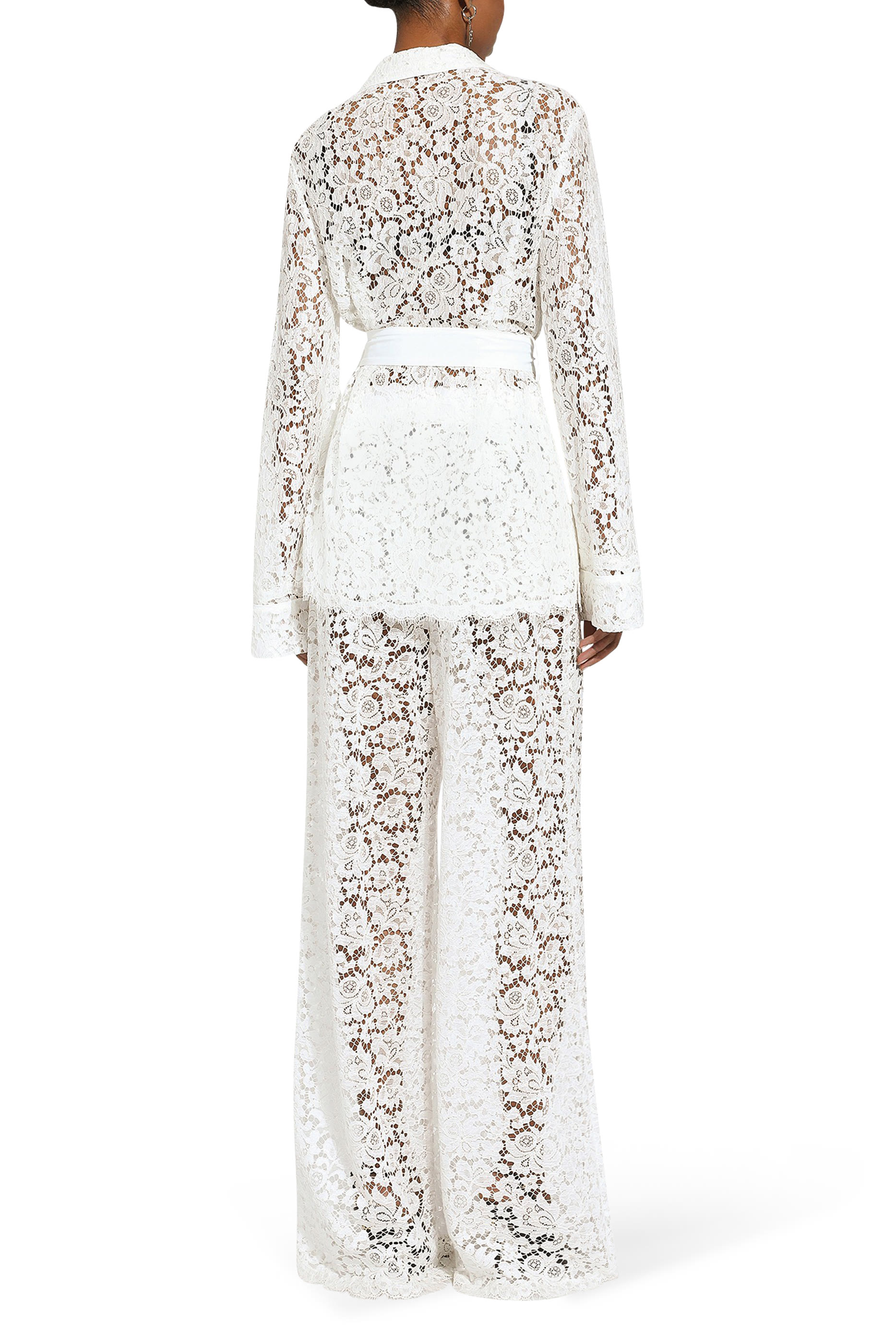 Floral Cordonetto Lace Pajama Shirt