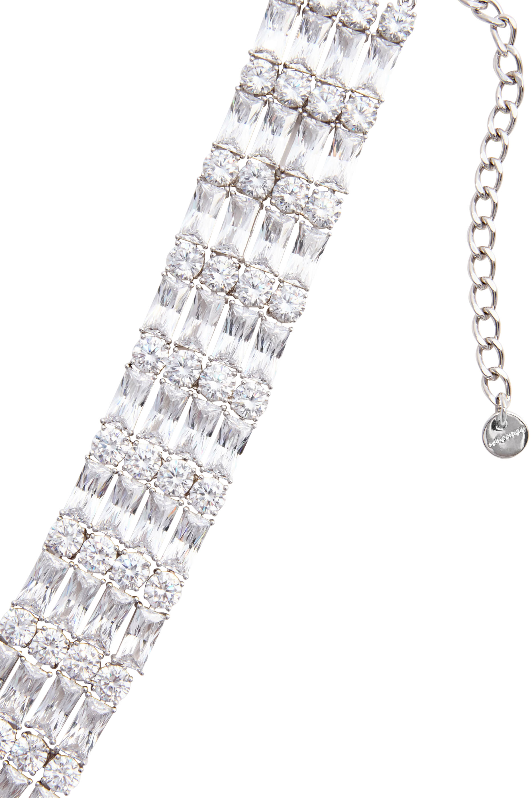 Silver Crystal Choker, Brass & Cubic Zirconia