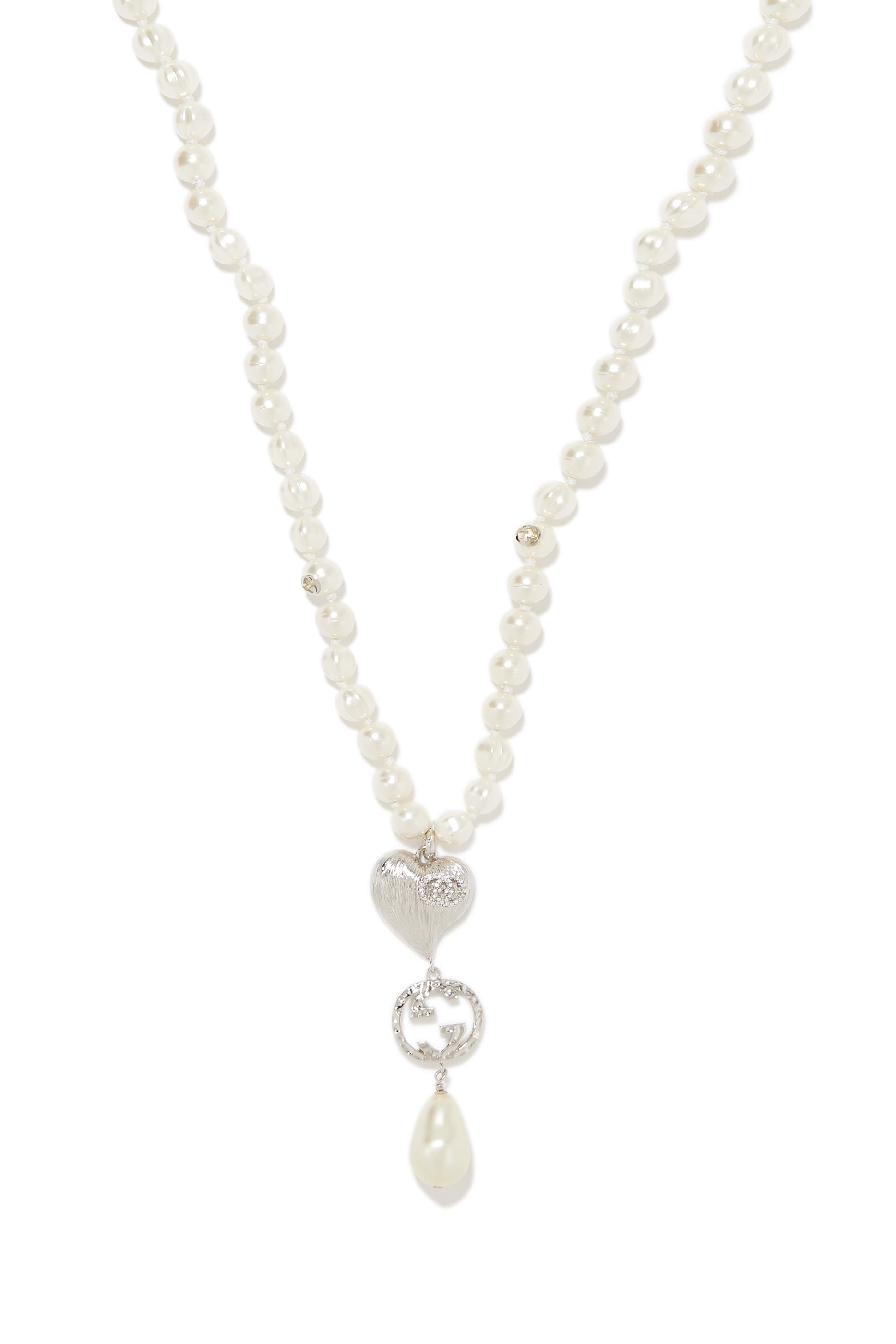 Long Pendant Necklace, Pearls