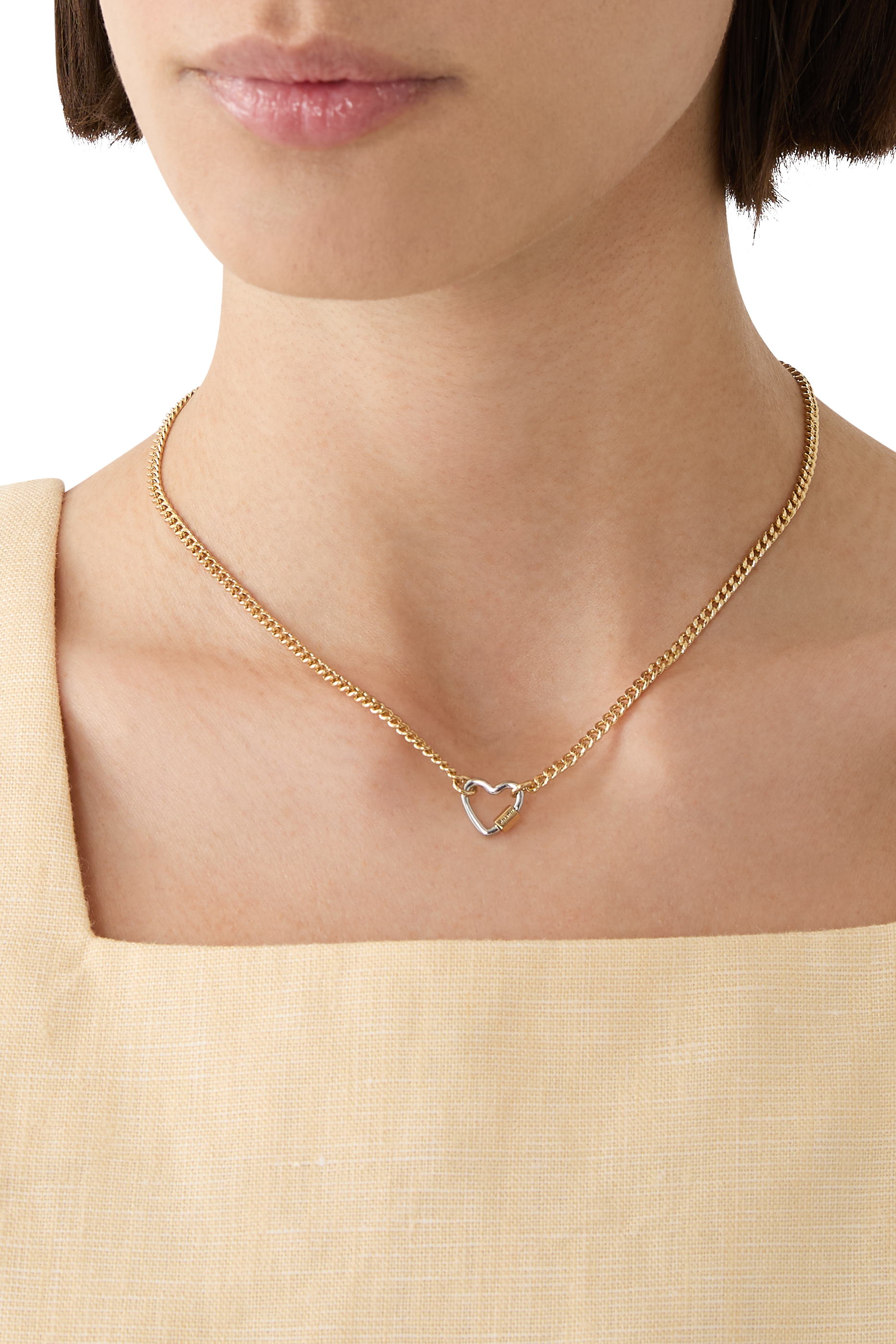 Signature Carabiner Heart Pendant Necklace, Metal