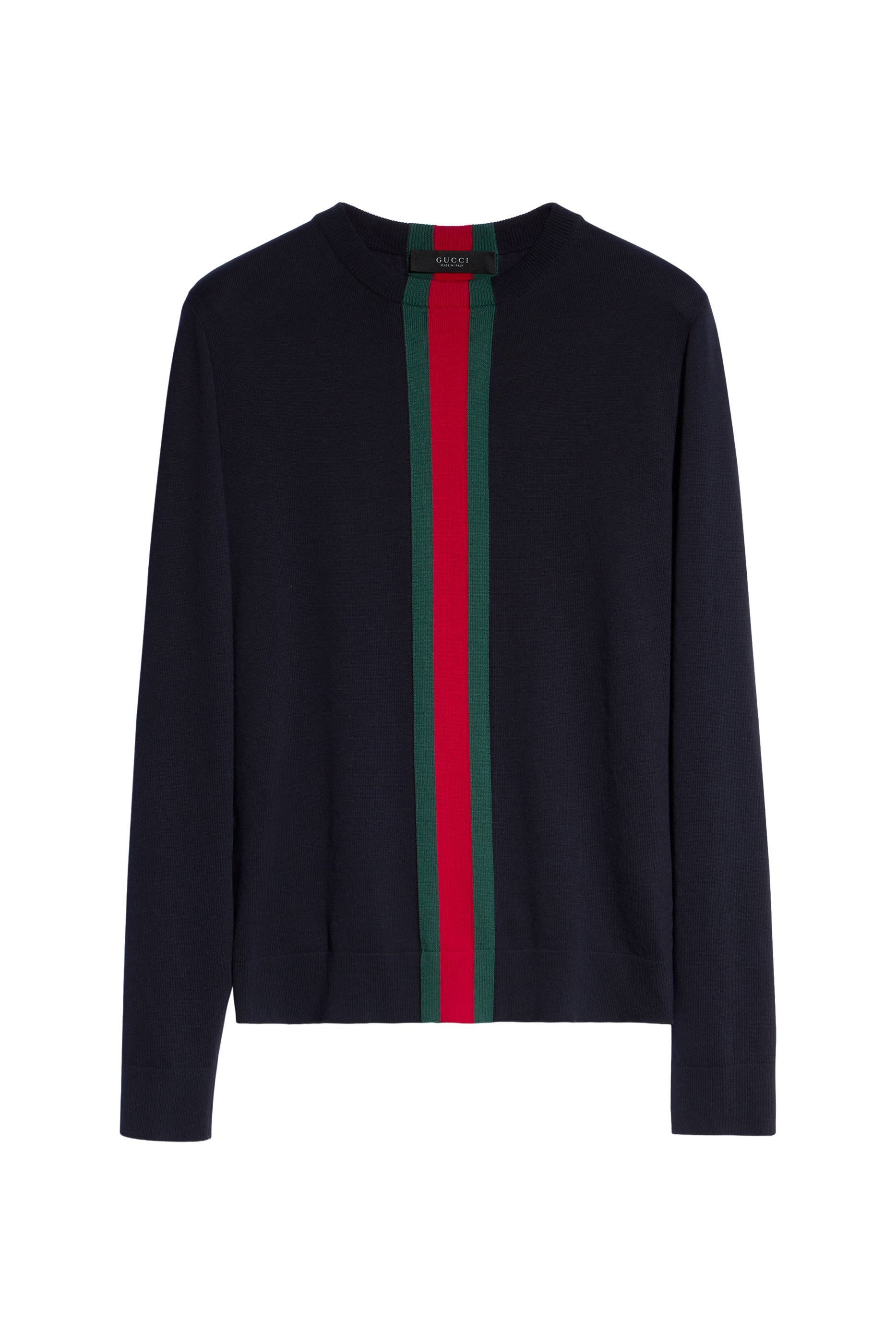  Knit Cotton Sweater with Web Intarsia