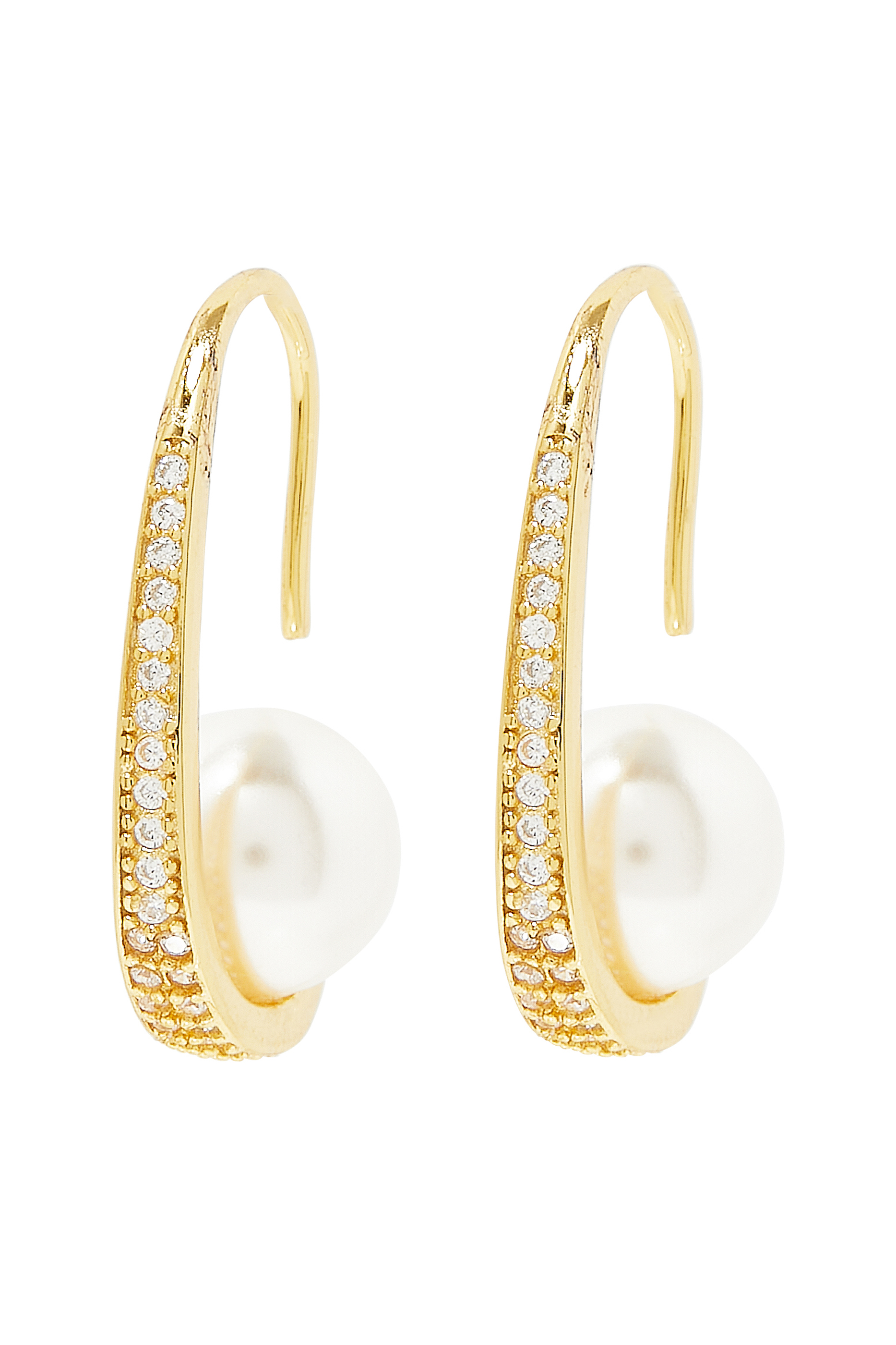Michelle Earrings, 14k Vermeil & Pearl