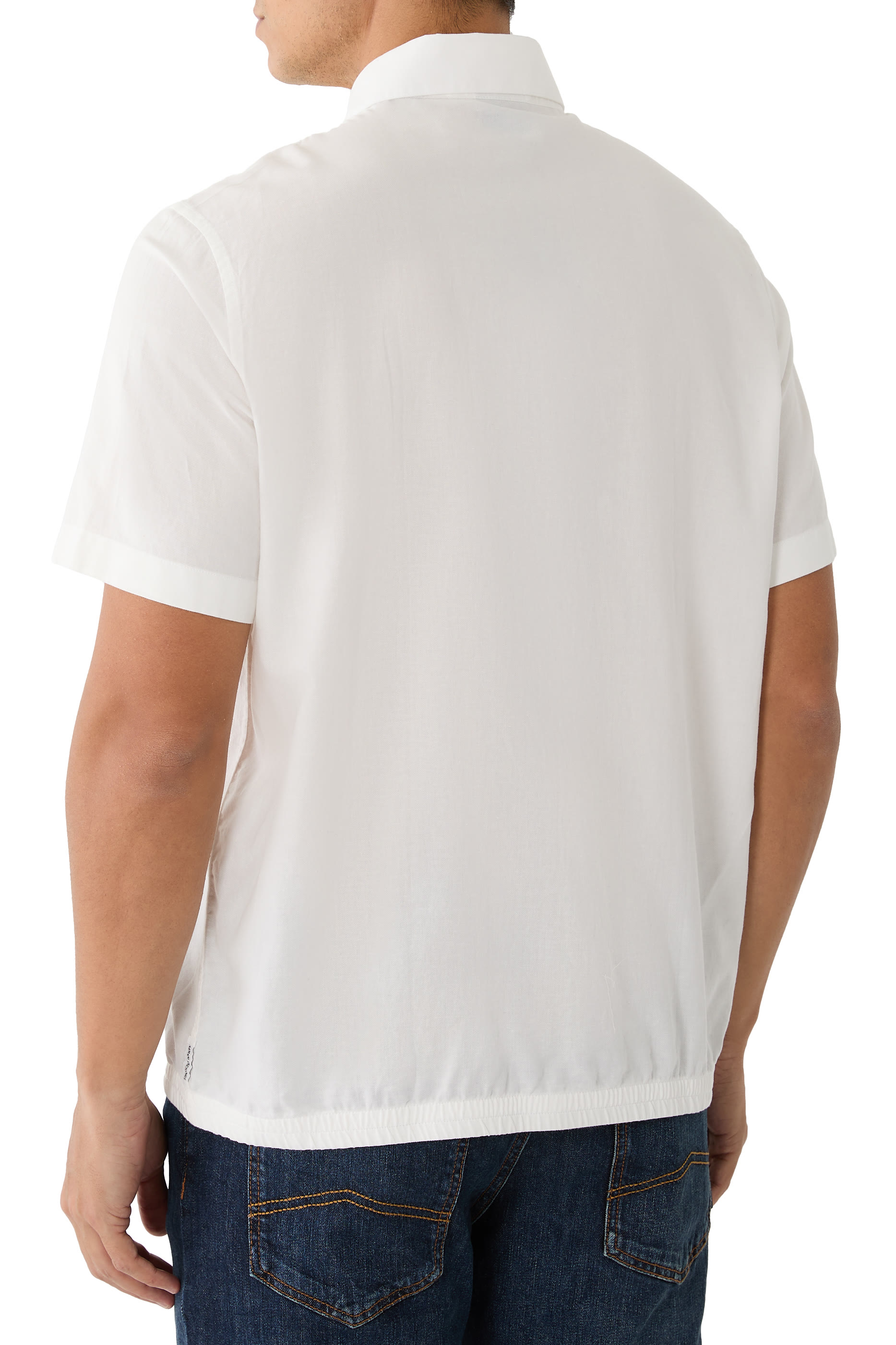 Button-Up Elasticated Hem Shirt