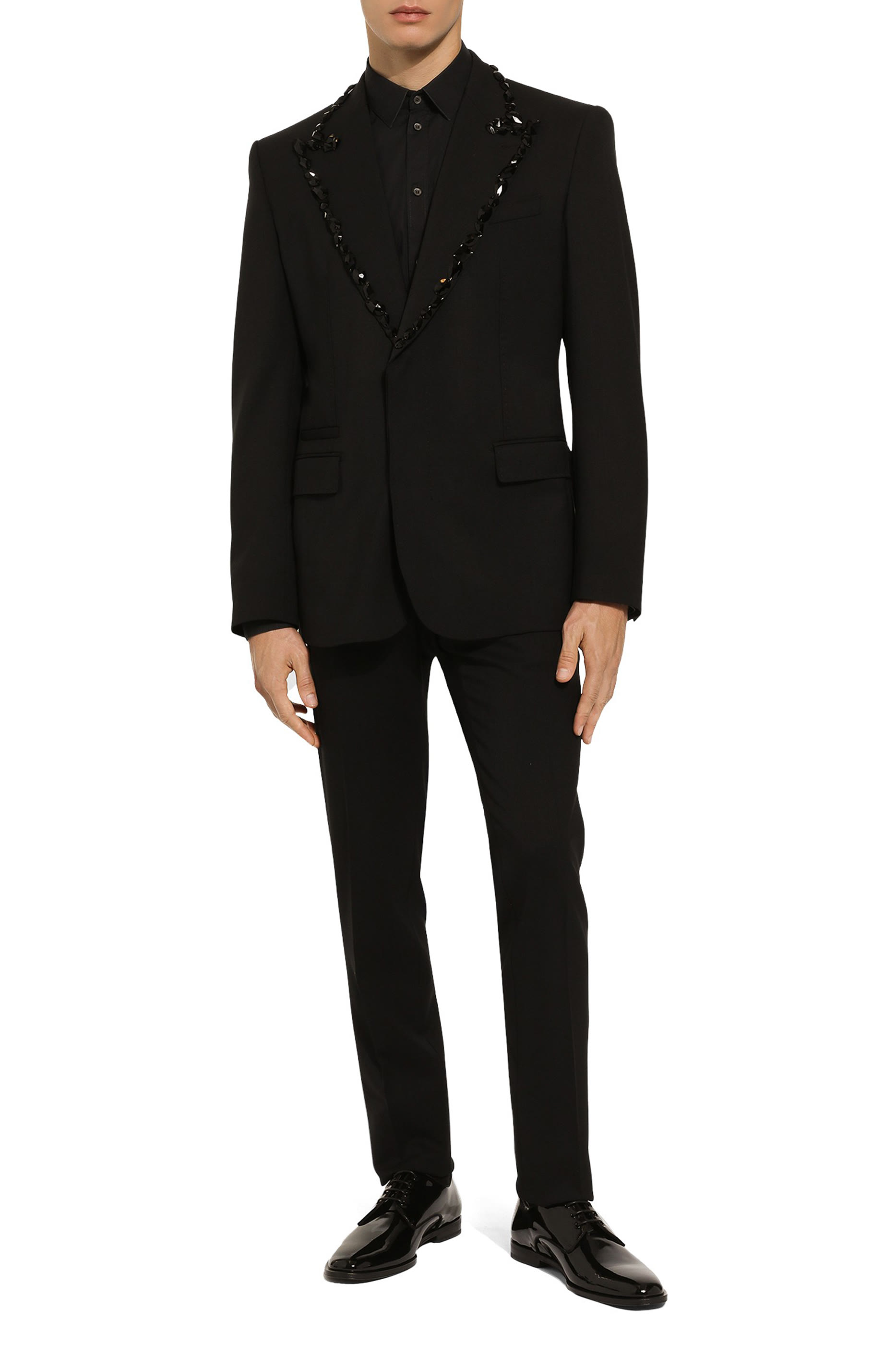 Sicilia Single-Breasted Tuxedo Jacket with Rhinestones
