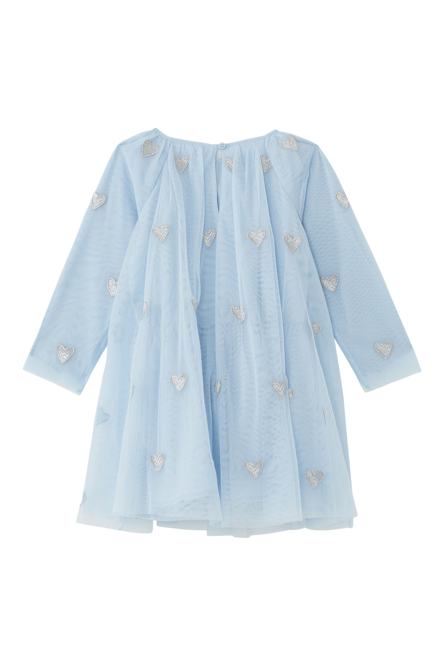 Kids Tulle Dress with Heart Embellishments.