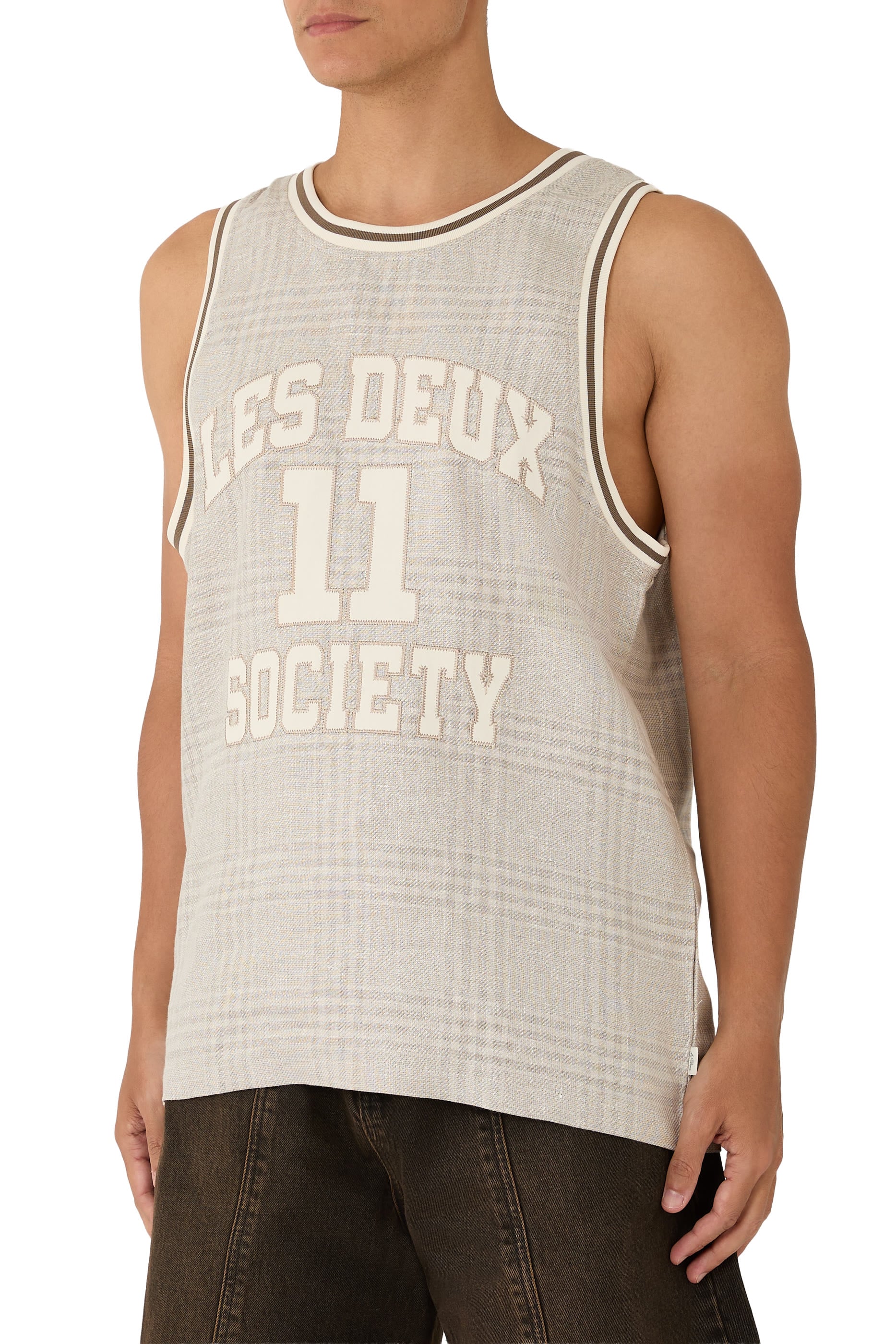 Woven Check Tank Top