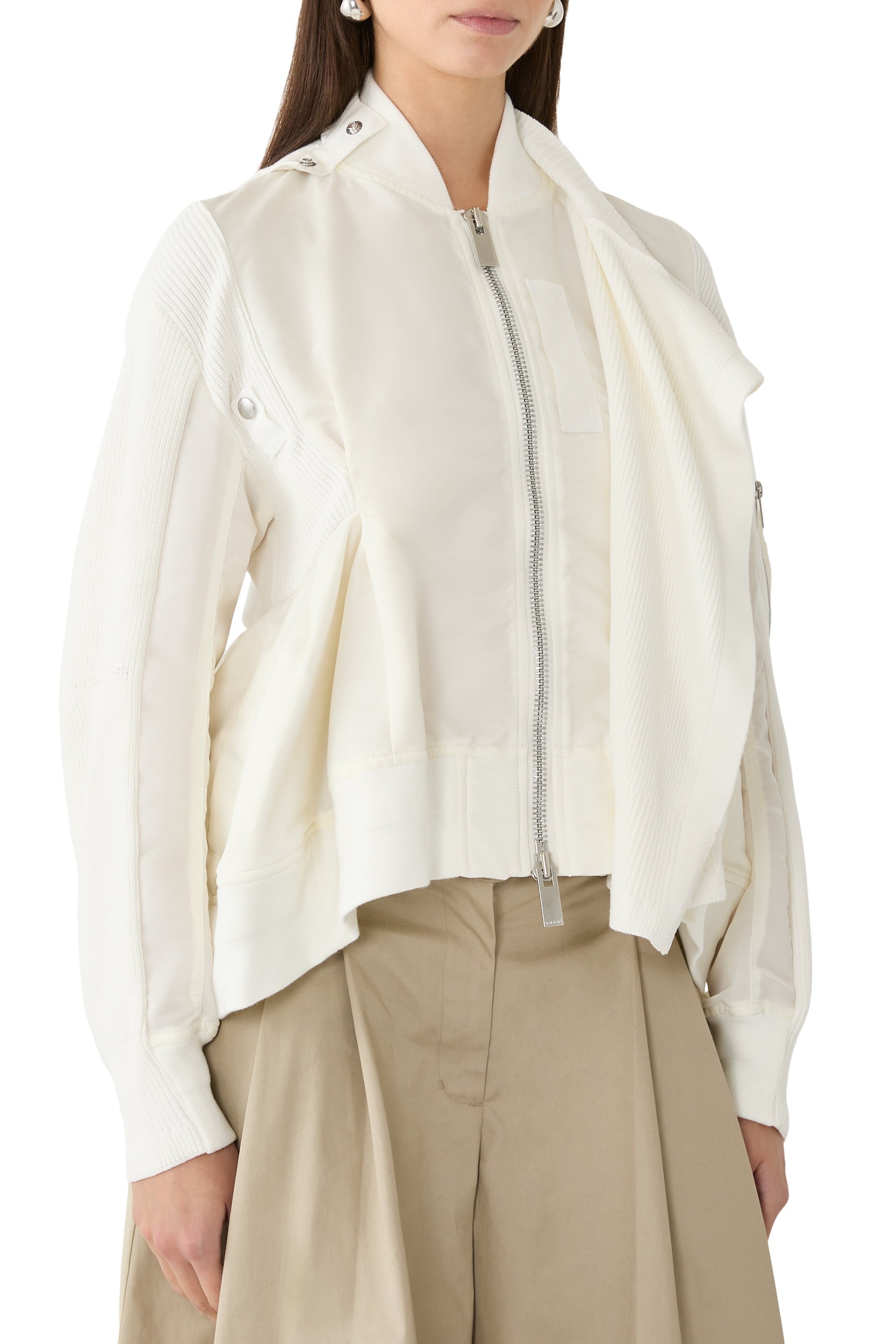 Ribbed Collar Knit Blouson