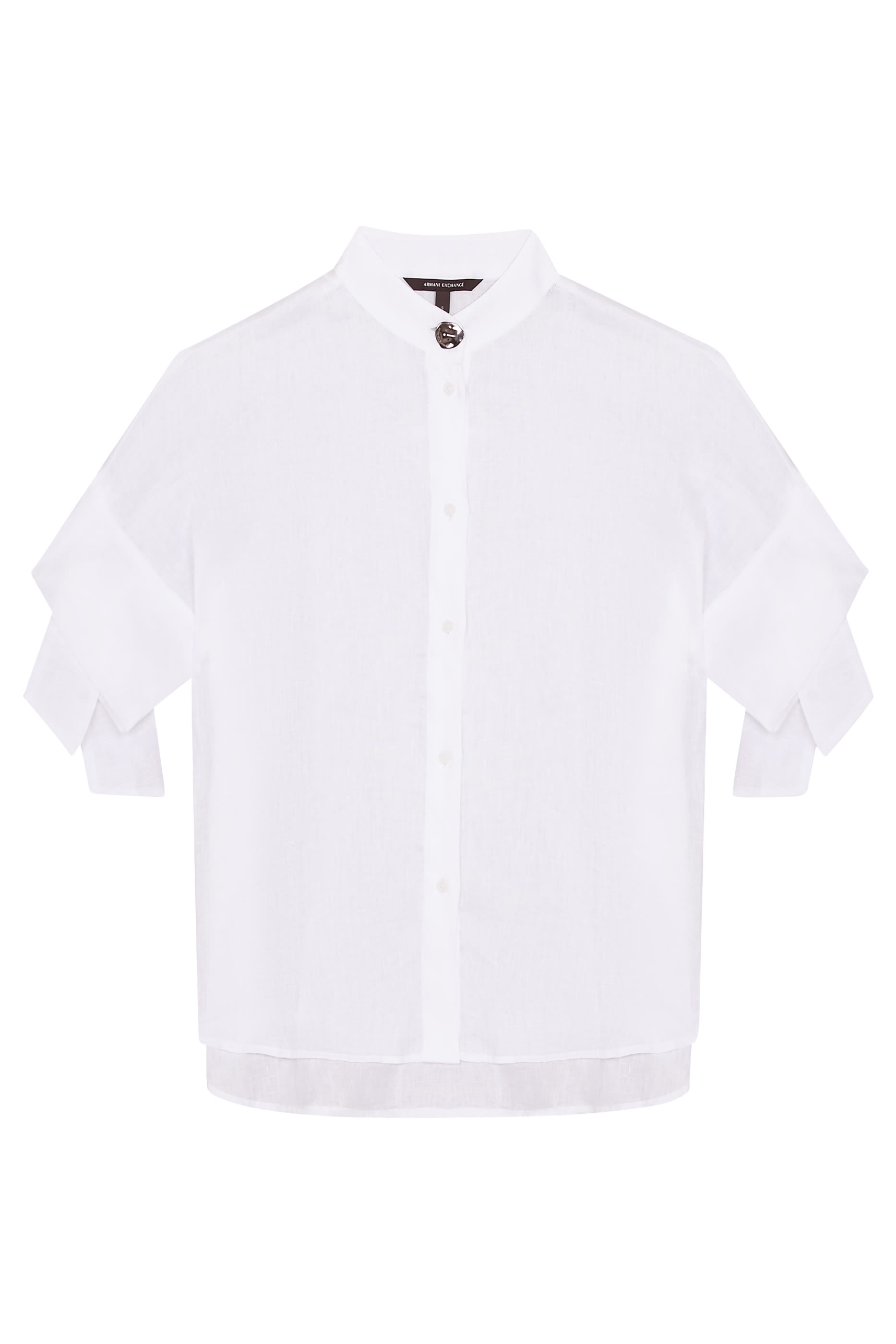 Linen Poplin Bow Shirt 