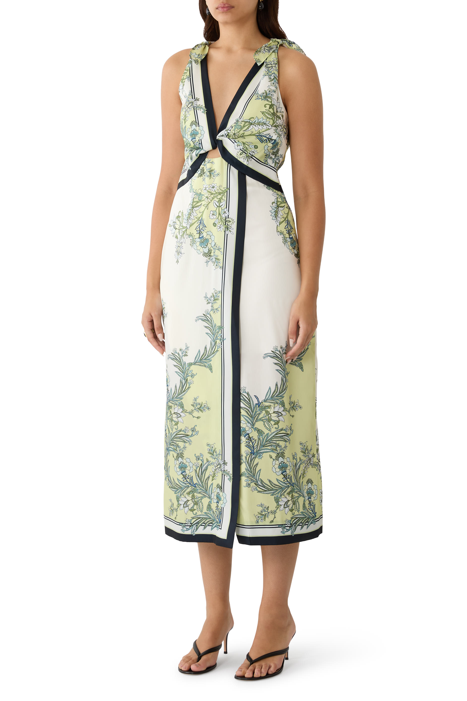 Kaliza Scarf-Print Midi Dress 