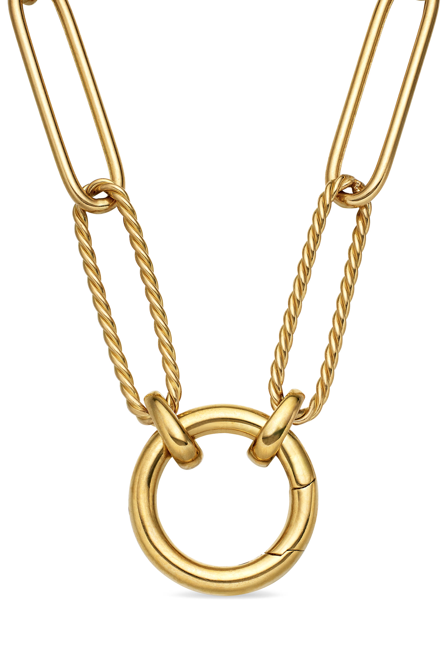 Madison Elongated Chain Necklace, 18K Yellow Gold