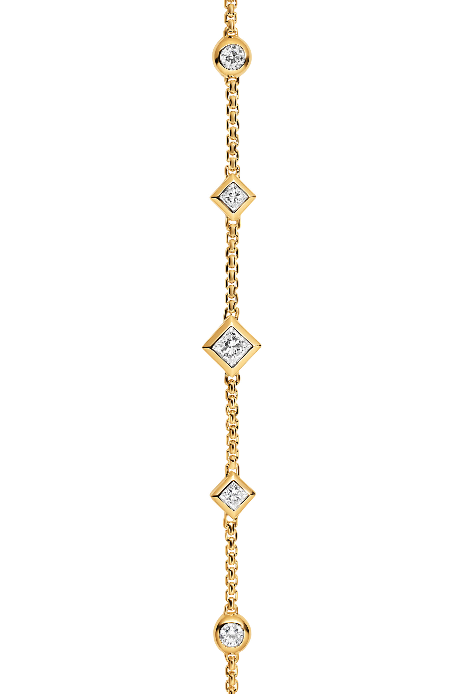 Petite Modern Renaissance&reg; Station Chain Bracelet, 18 Yellow Gold & Diamonds