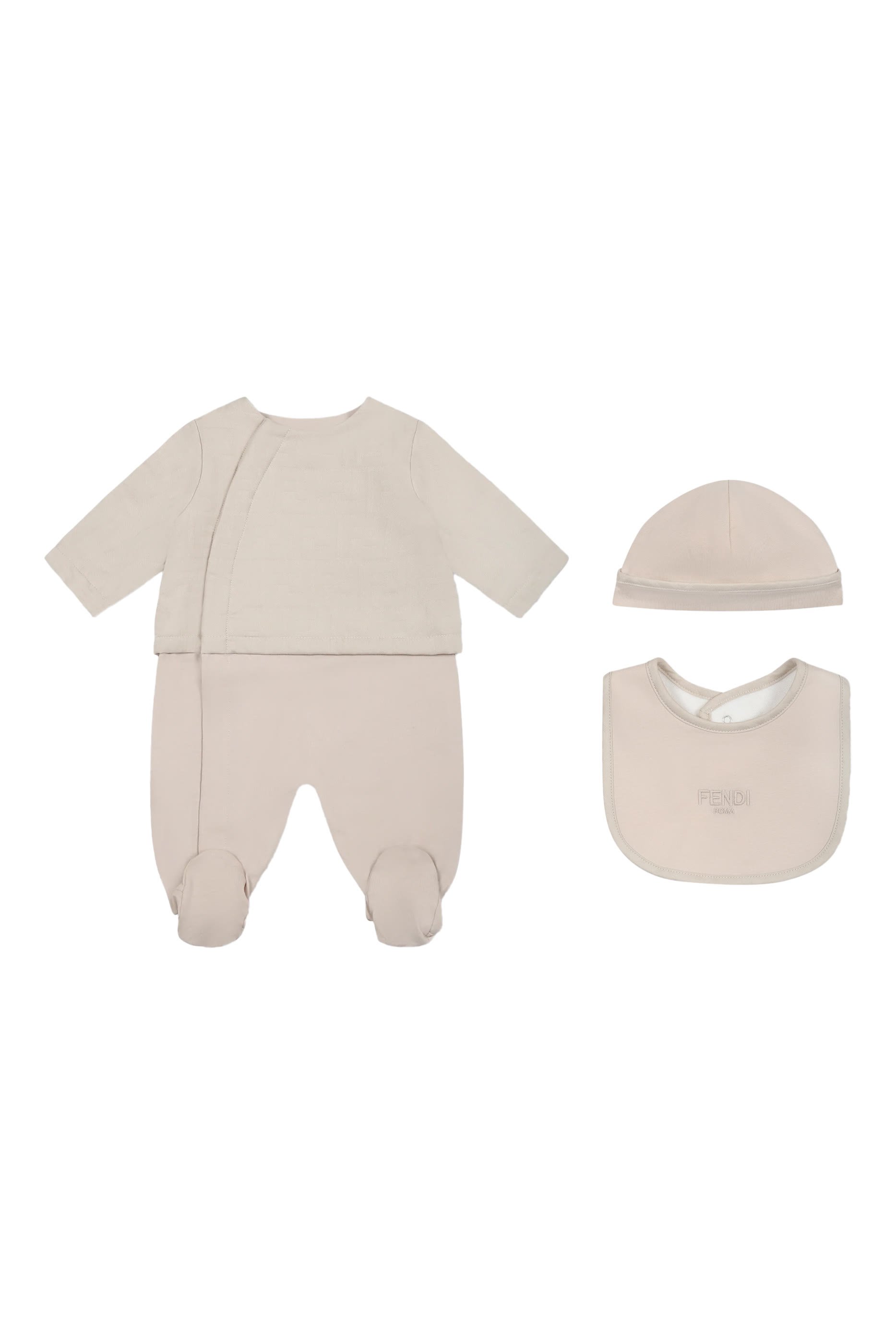 Kids Cotton Bodysuit, Bib and Hat Set