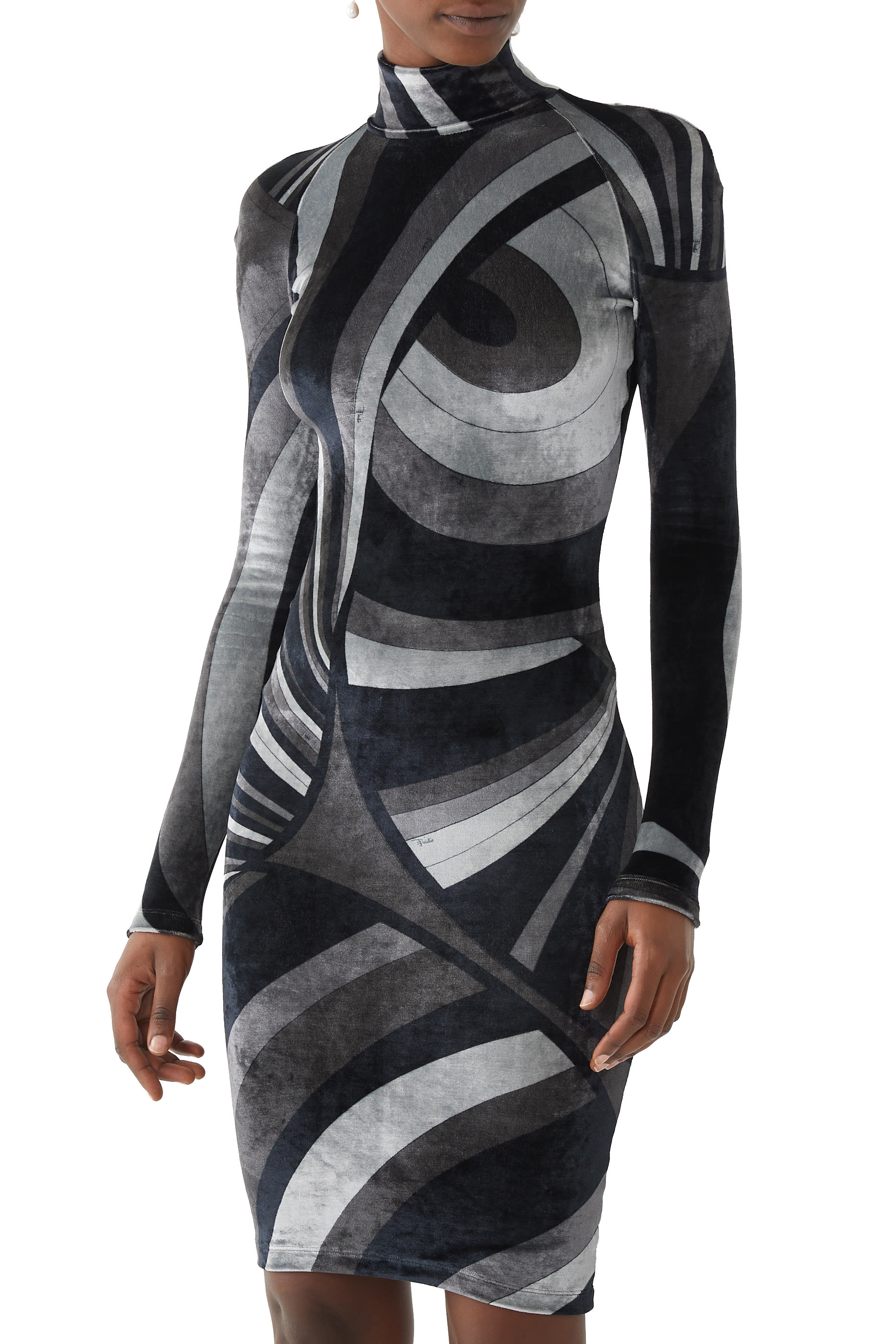 Iride Print Velvet Dress