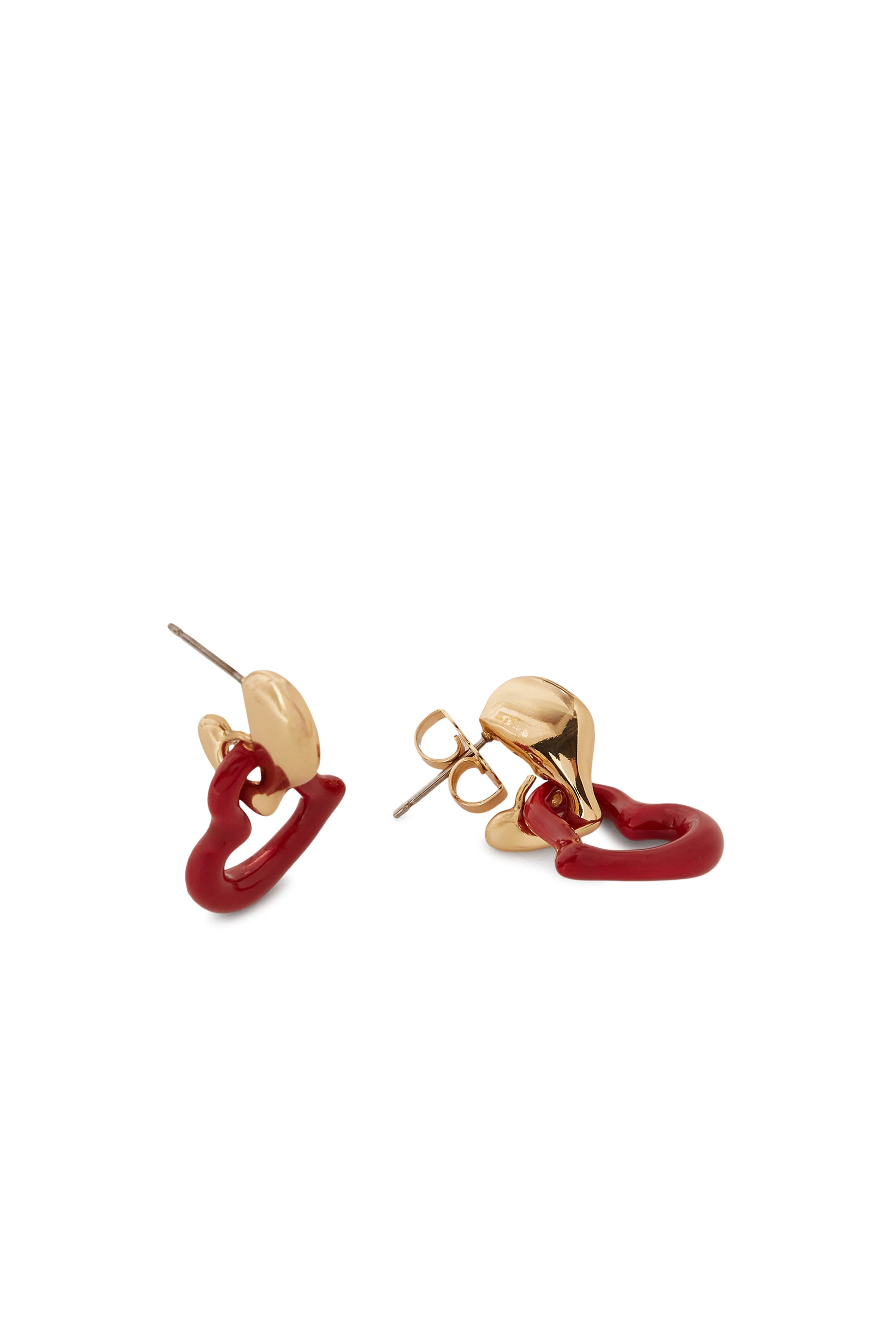 Amour Enamel Drop Earrings, Plated Metal & Enamel