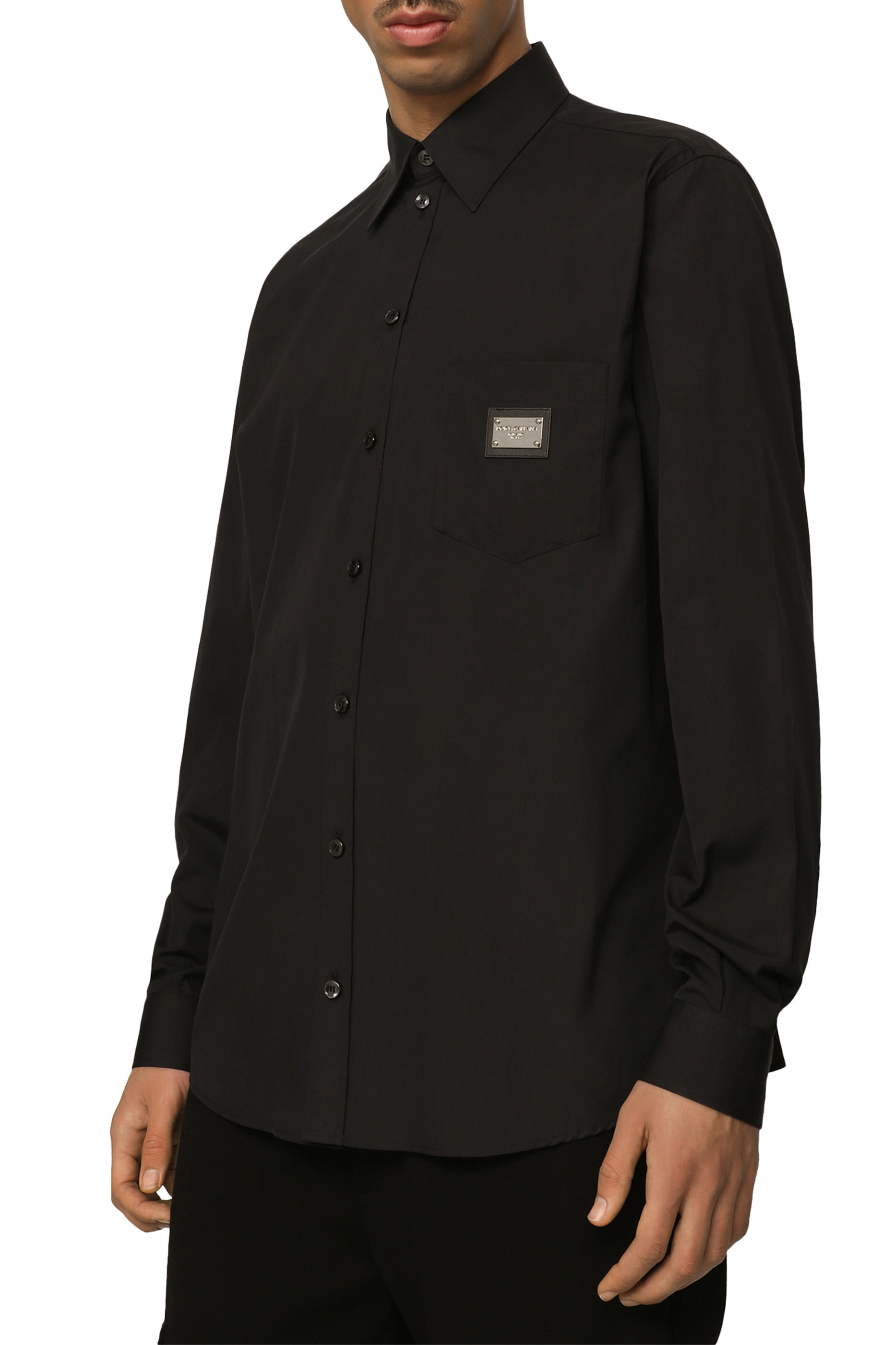 Logo Tag Cotton Shirt