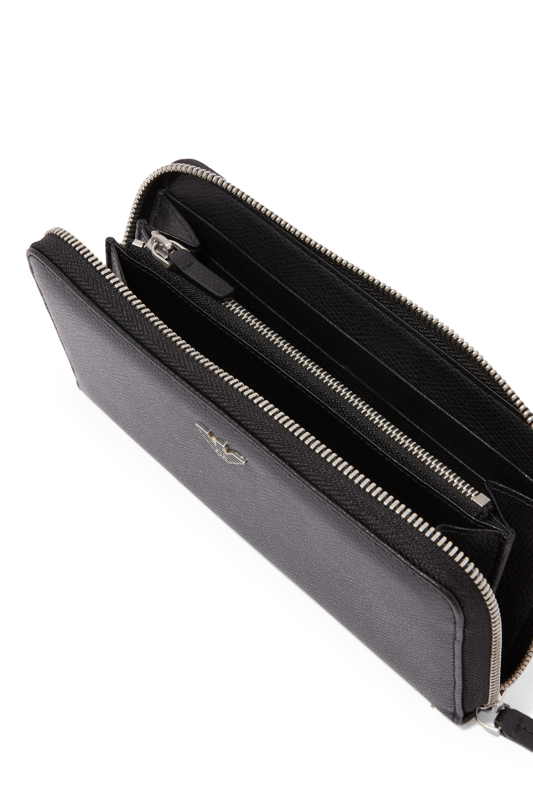 Zip Around Wallet In Grained Leather