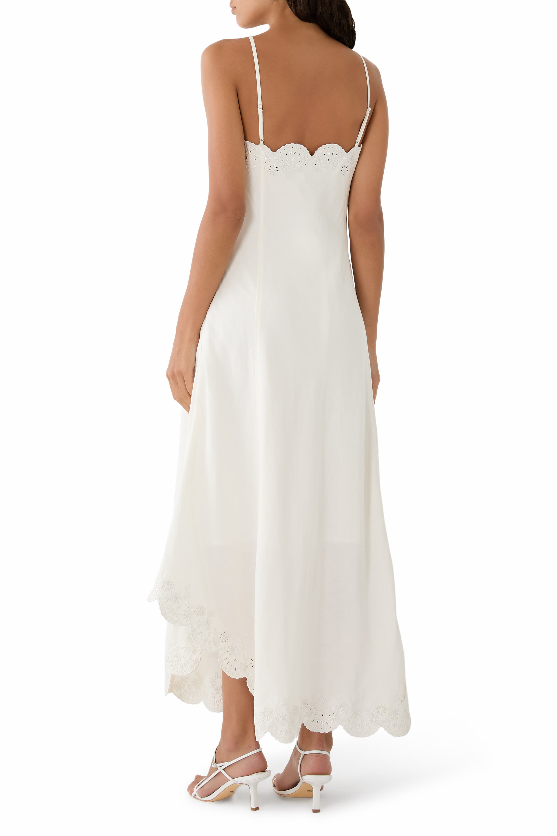 Gillian Embroidered Linen Midi Dress