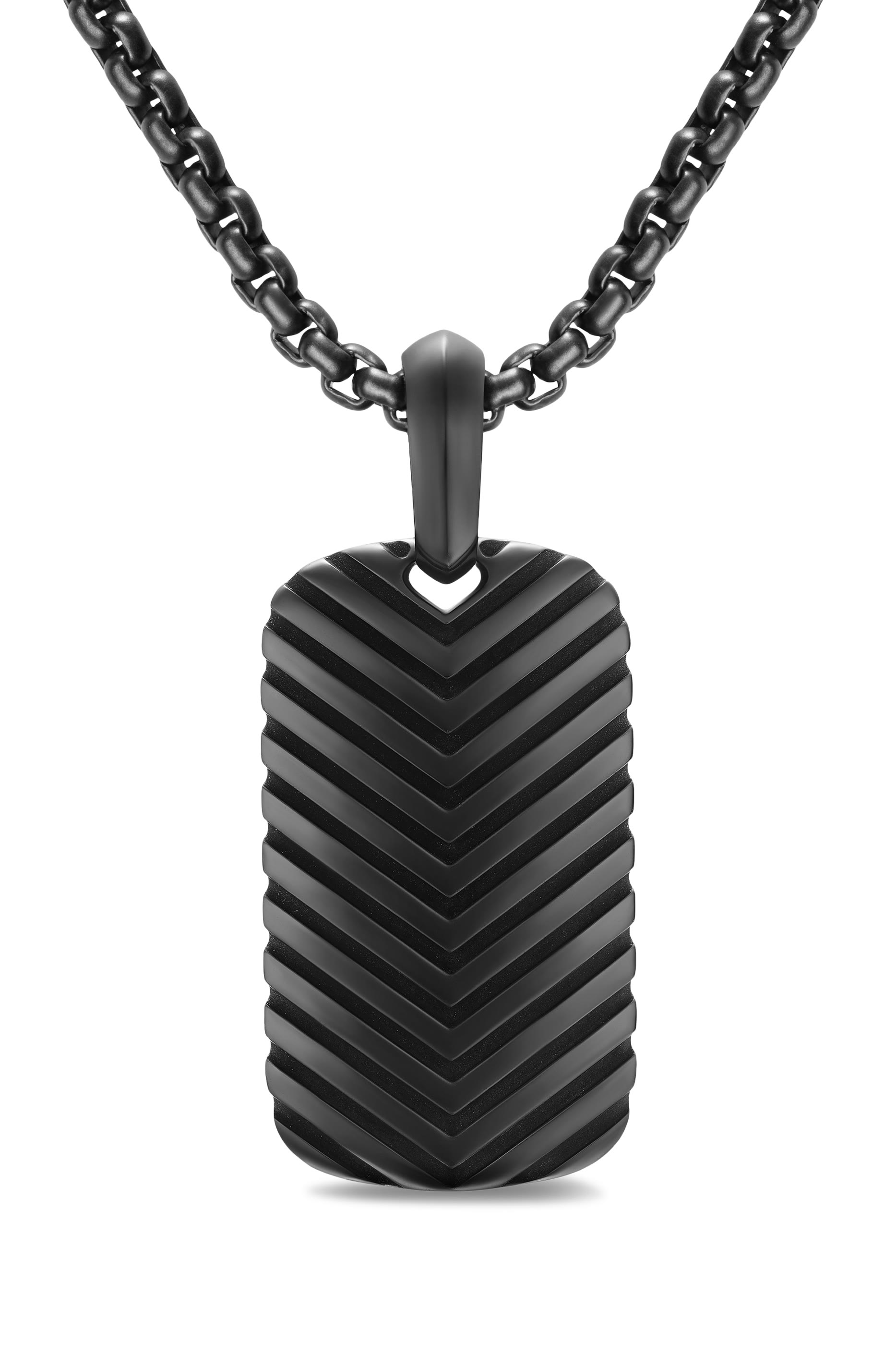 Chevron Tag, Titanium & Diamonds