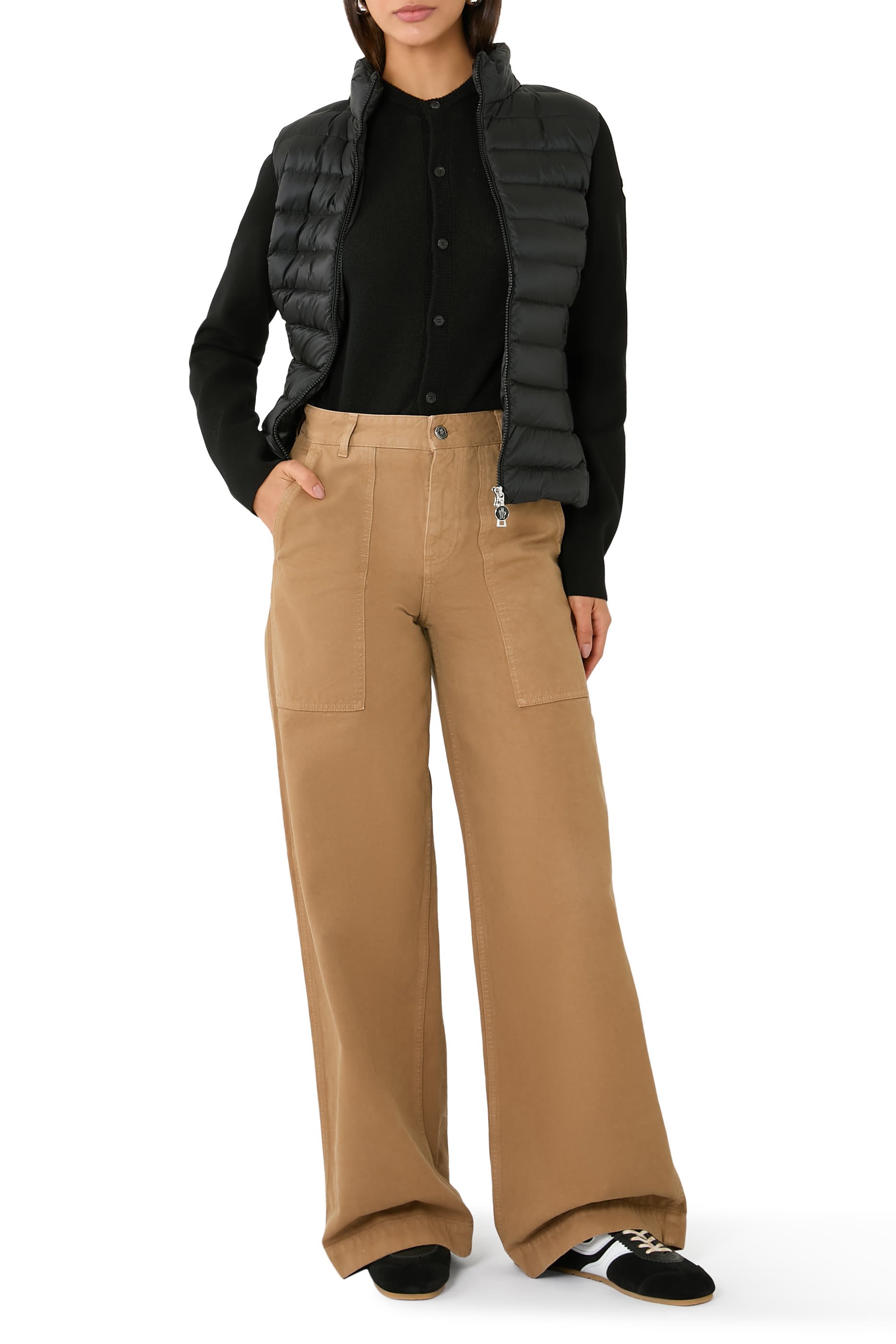 Padded Wool Zip-Up Cardigan