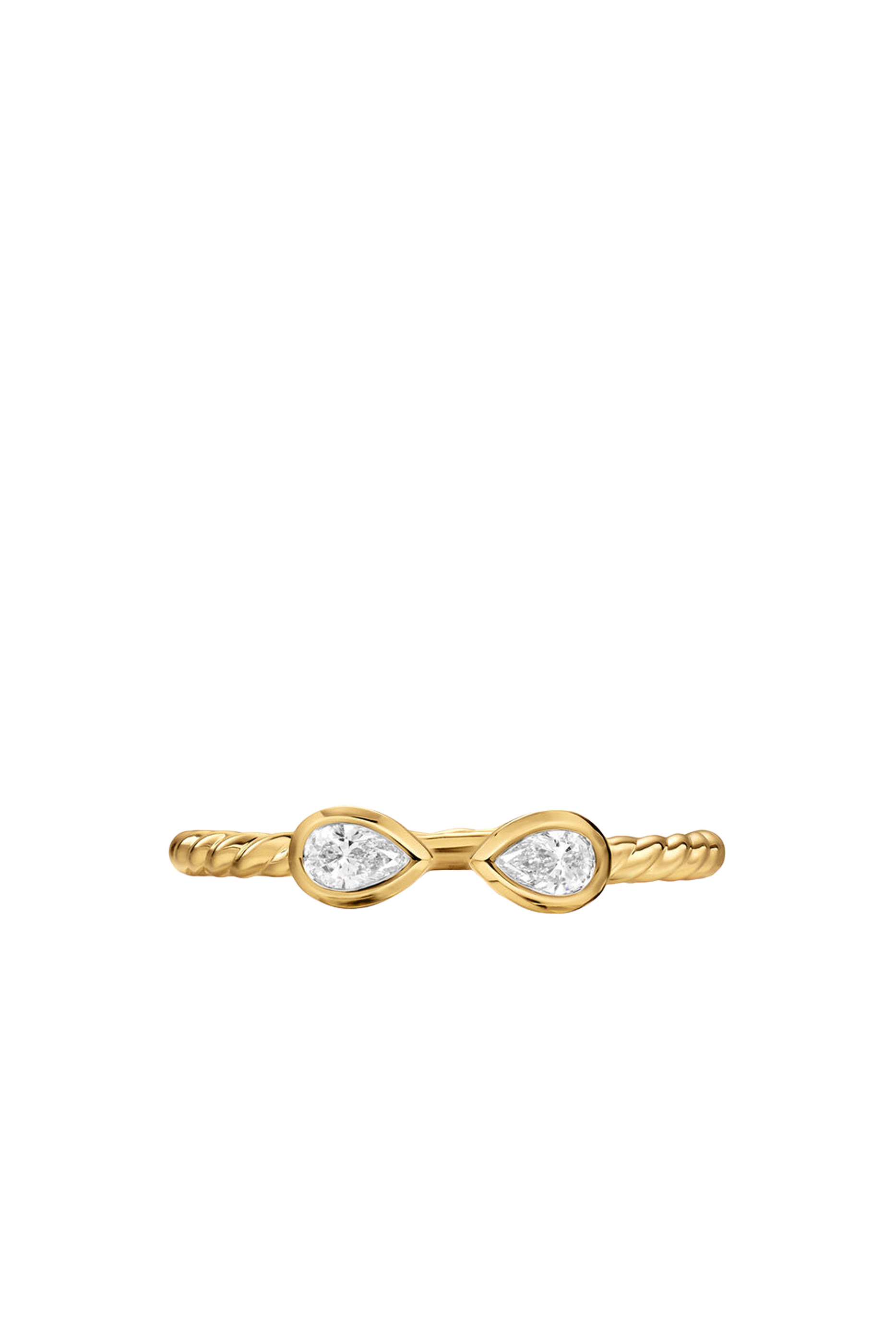 Petite Modern Renaissance&reg; Open Pear Ring, 18K Yellow Gold & Diamonds