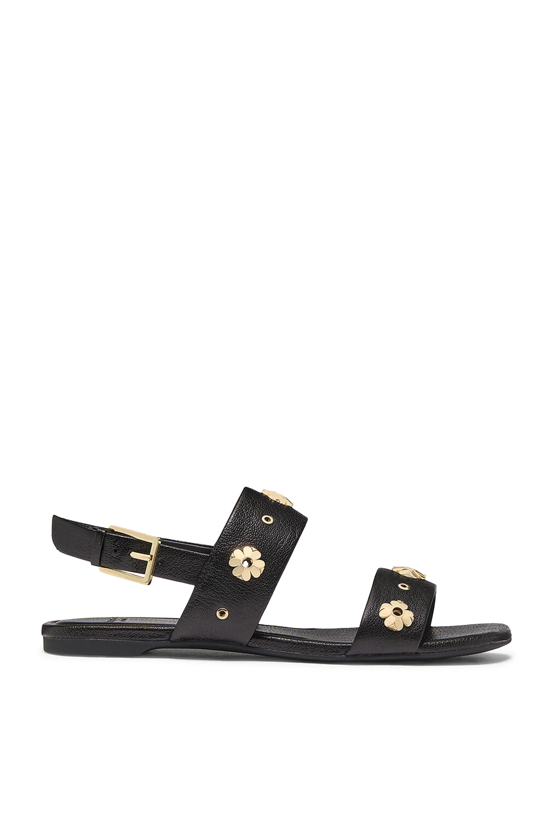 Spade Flower Stud Flat Sandals