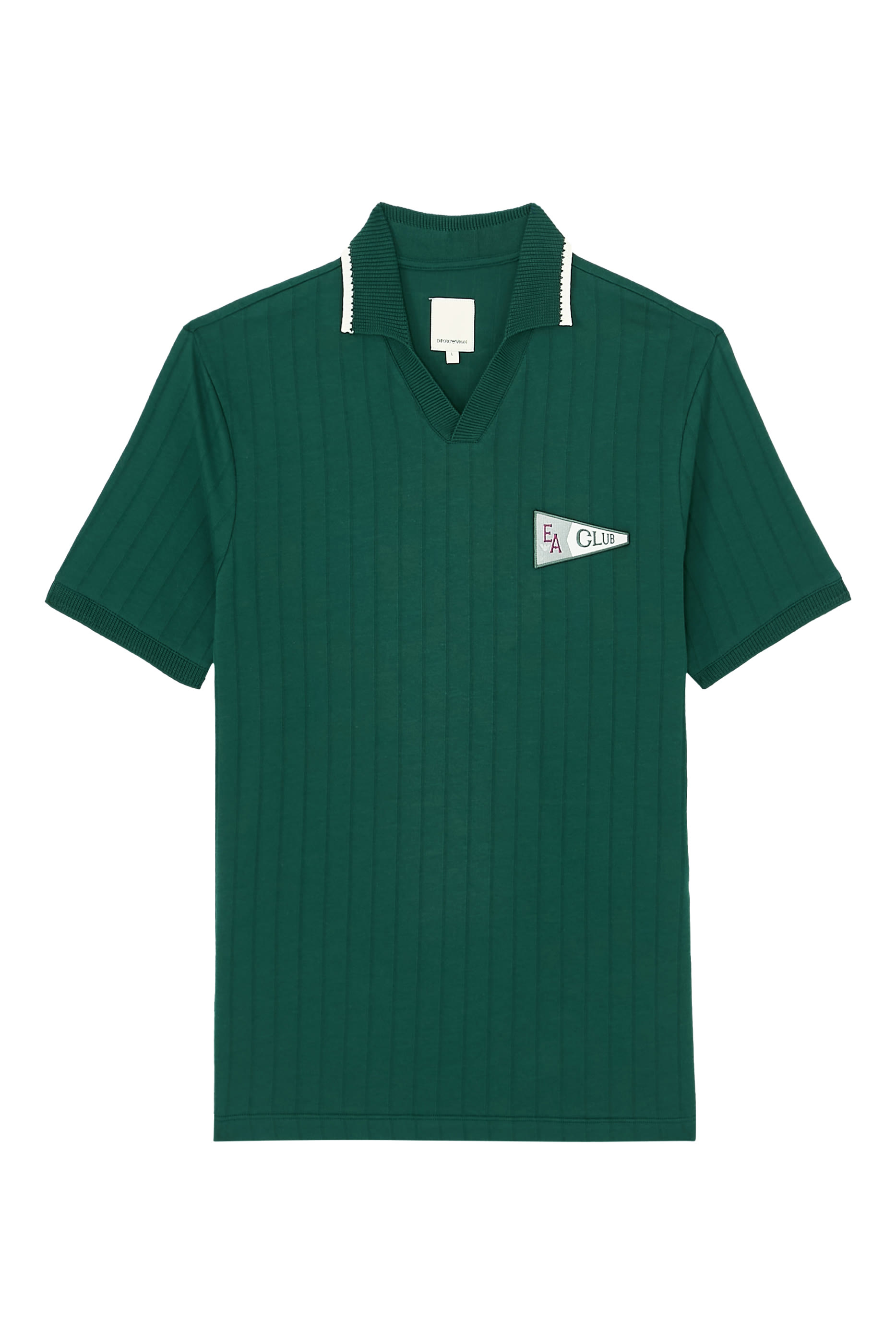 EA Club Patch Open Collar Ribbed Polo Shirt