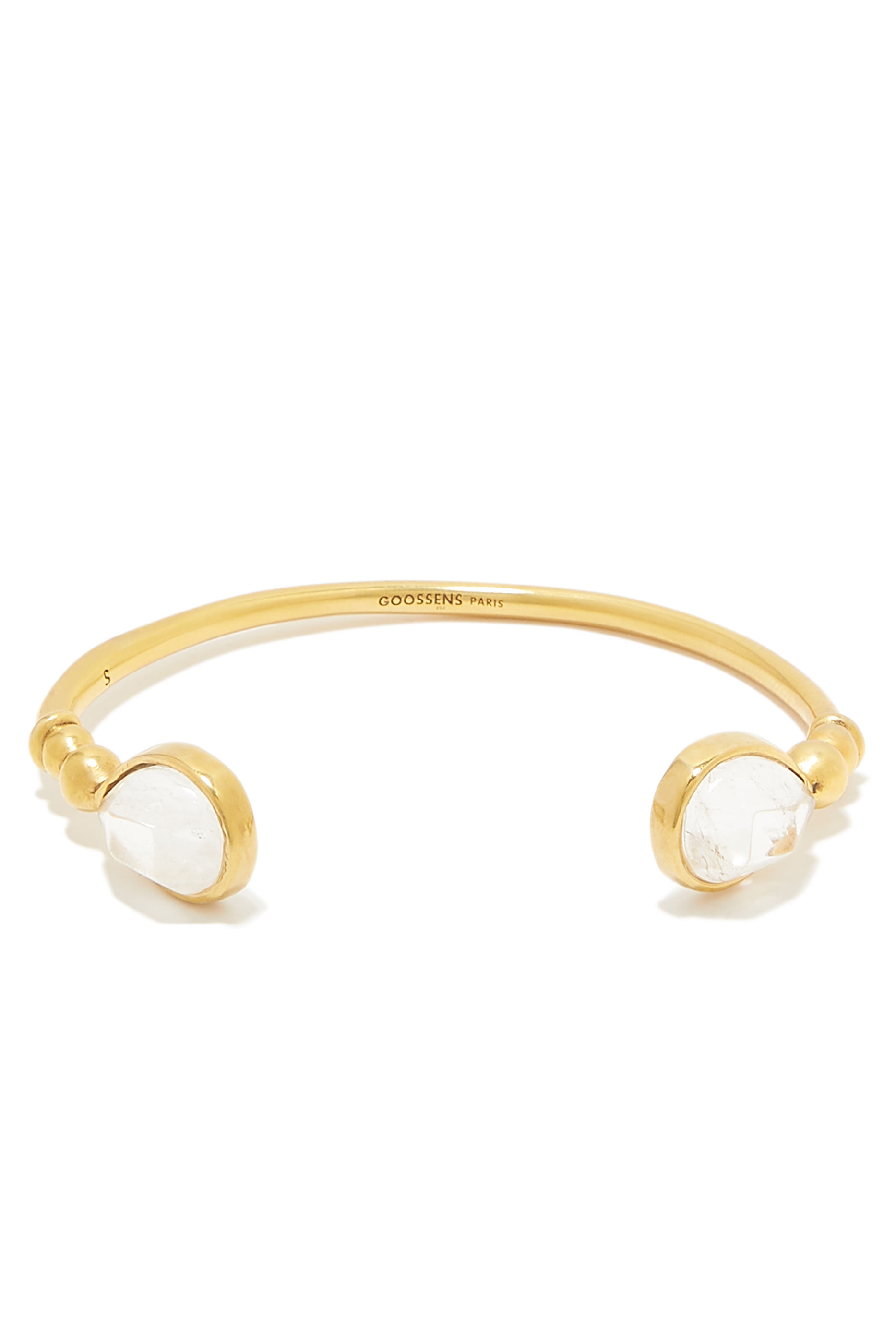 Talisman Cabochon Bracelet, 24k Gold-Plated Brass & Quartz