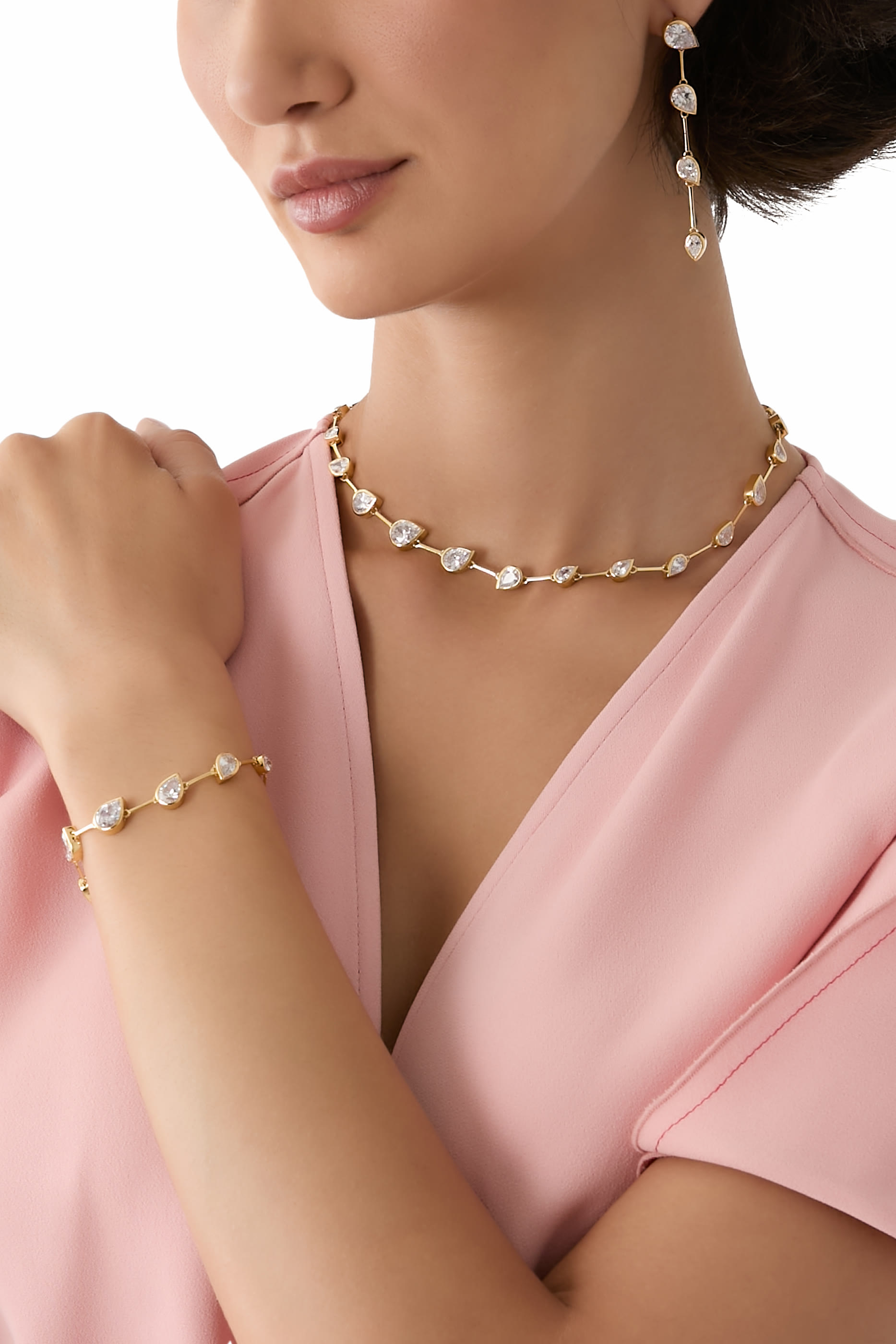 Myriad Necklace, Recycled Sterling Silver Plated in 18k Yellow Gold Vermeil &  Zirconia