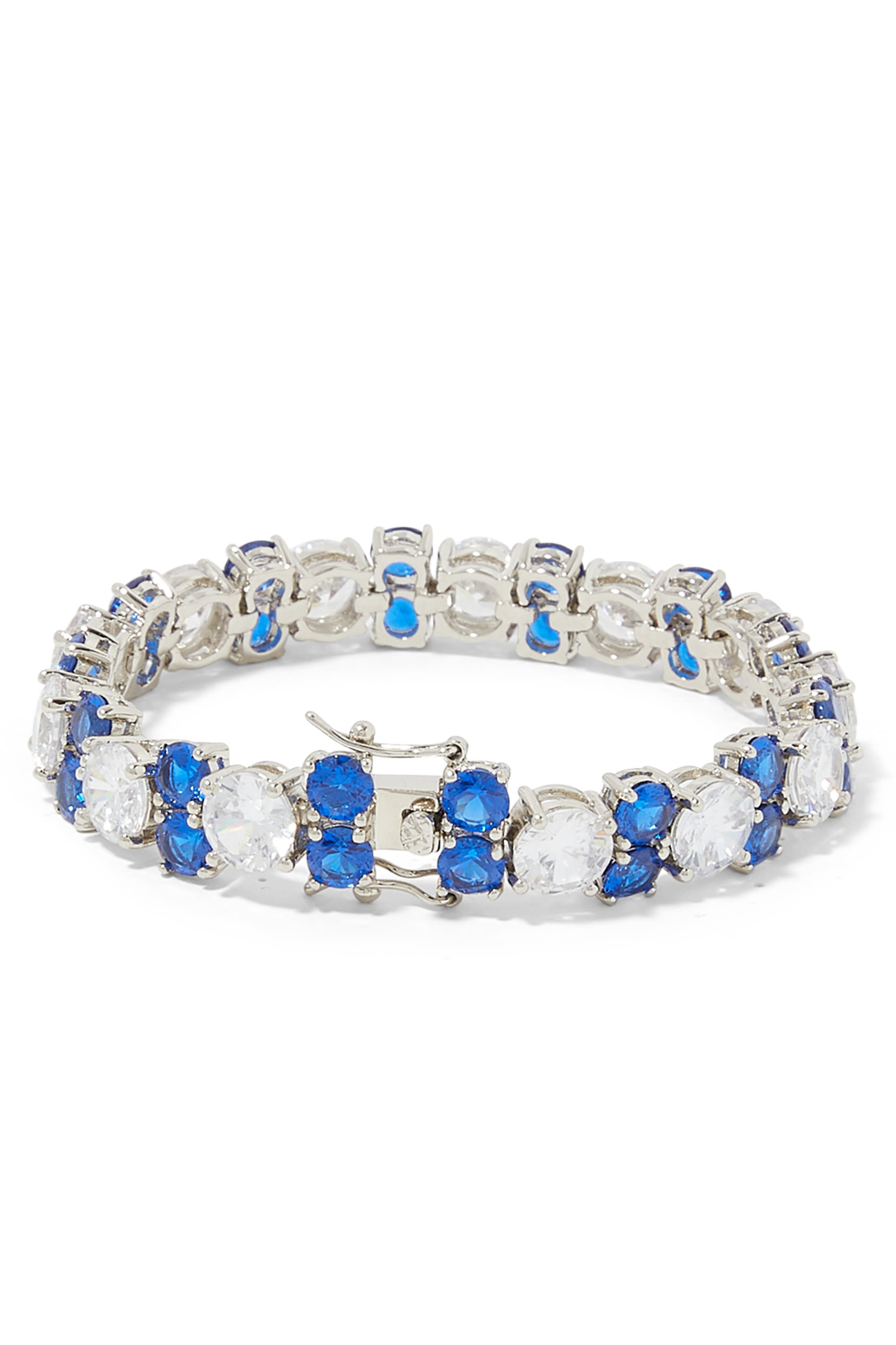 Multi-Size Tennis Round Statement Bracelet, Plated Brass & Cubic Zirconia