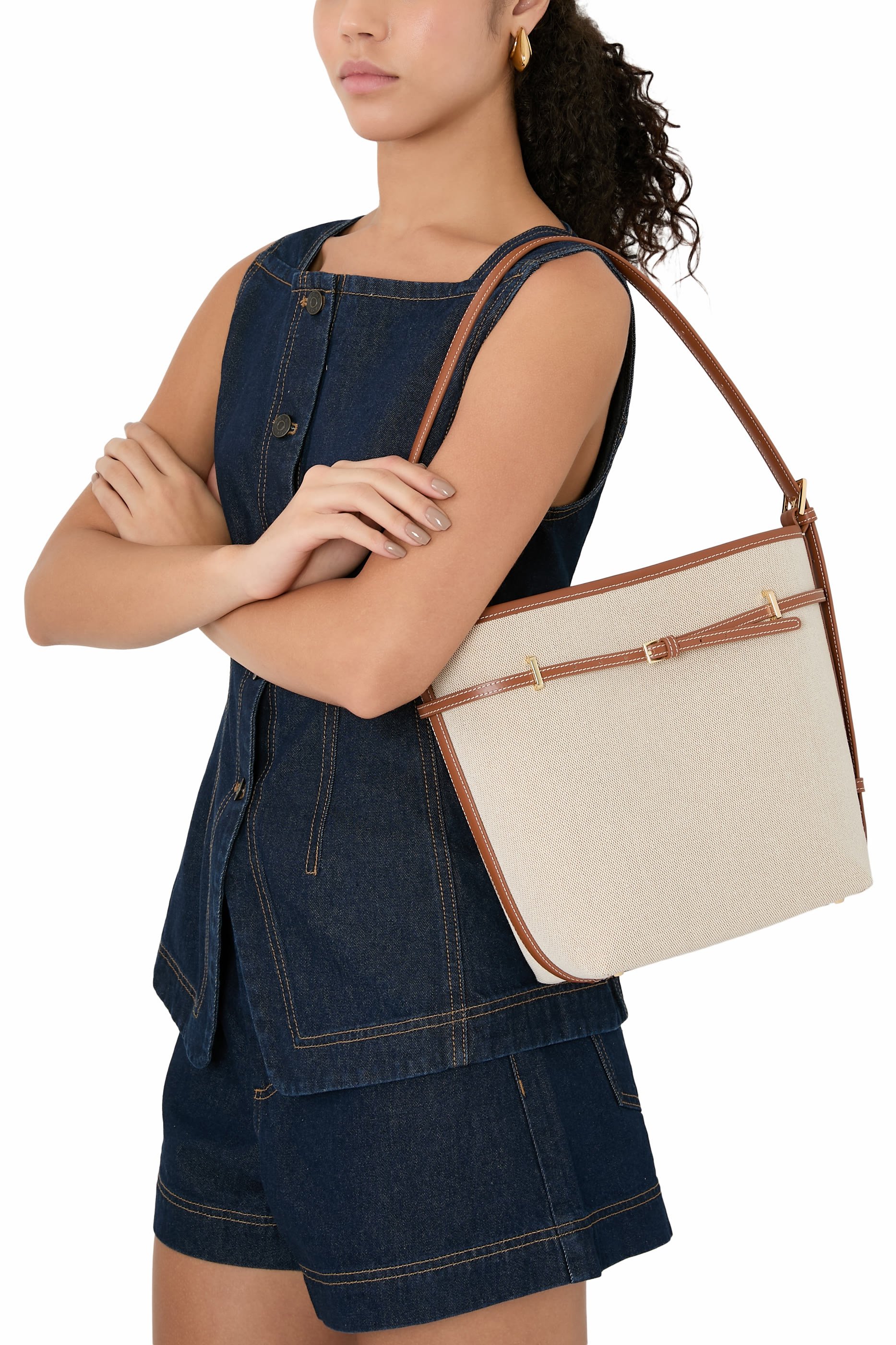 Canvas Belted Tote Bag 