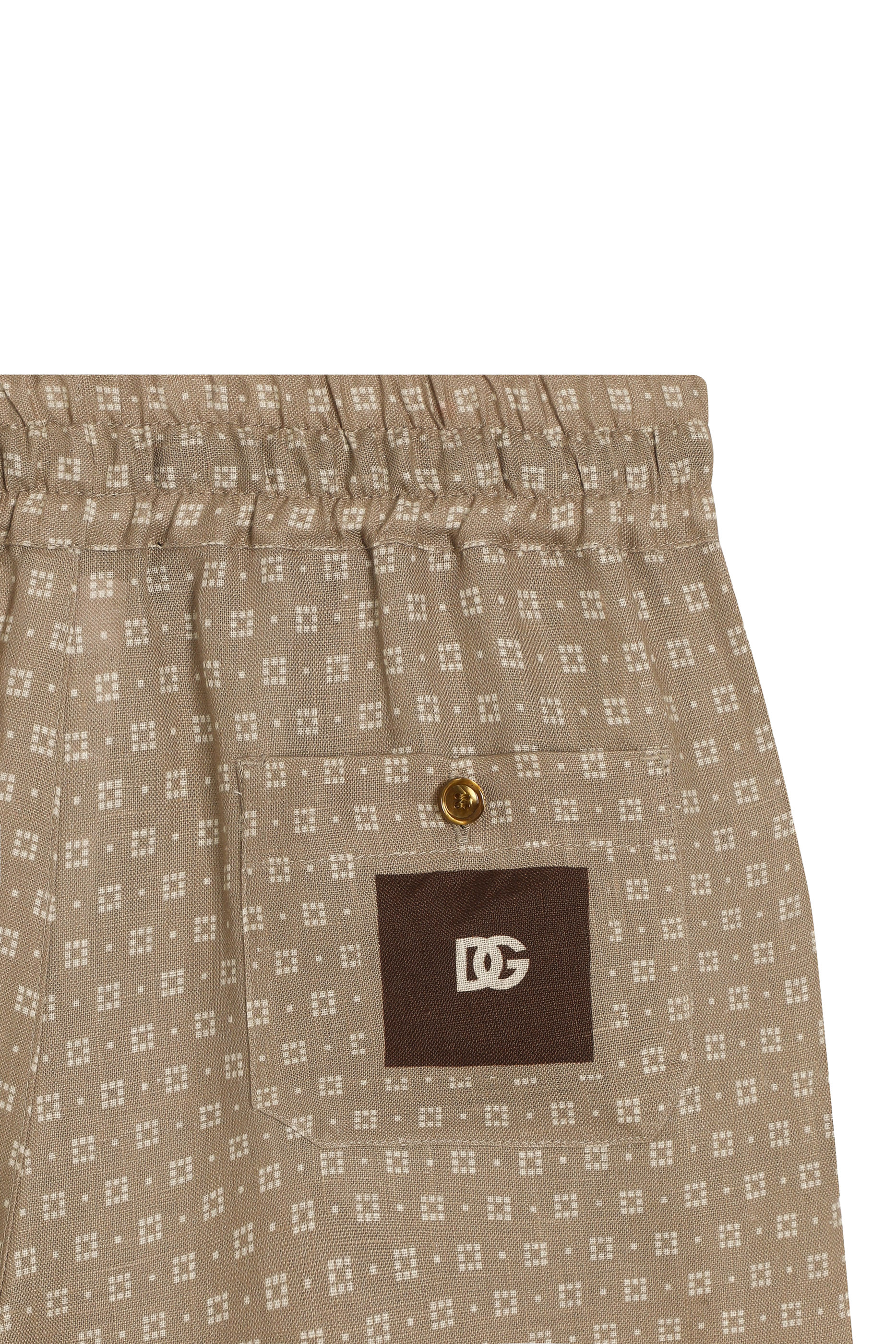 Kids Linen Logo Geometric Shorts