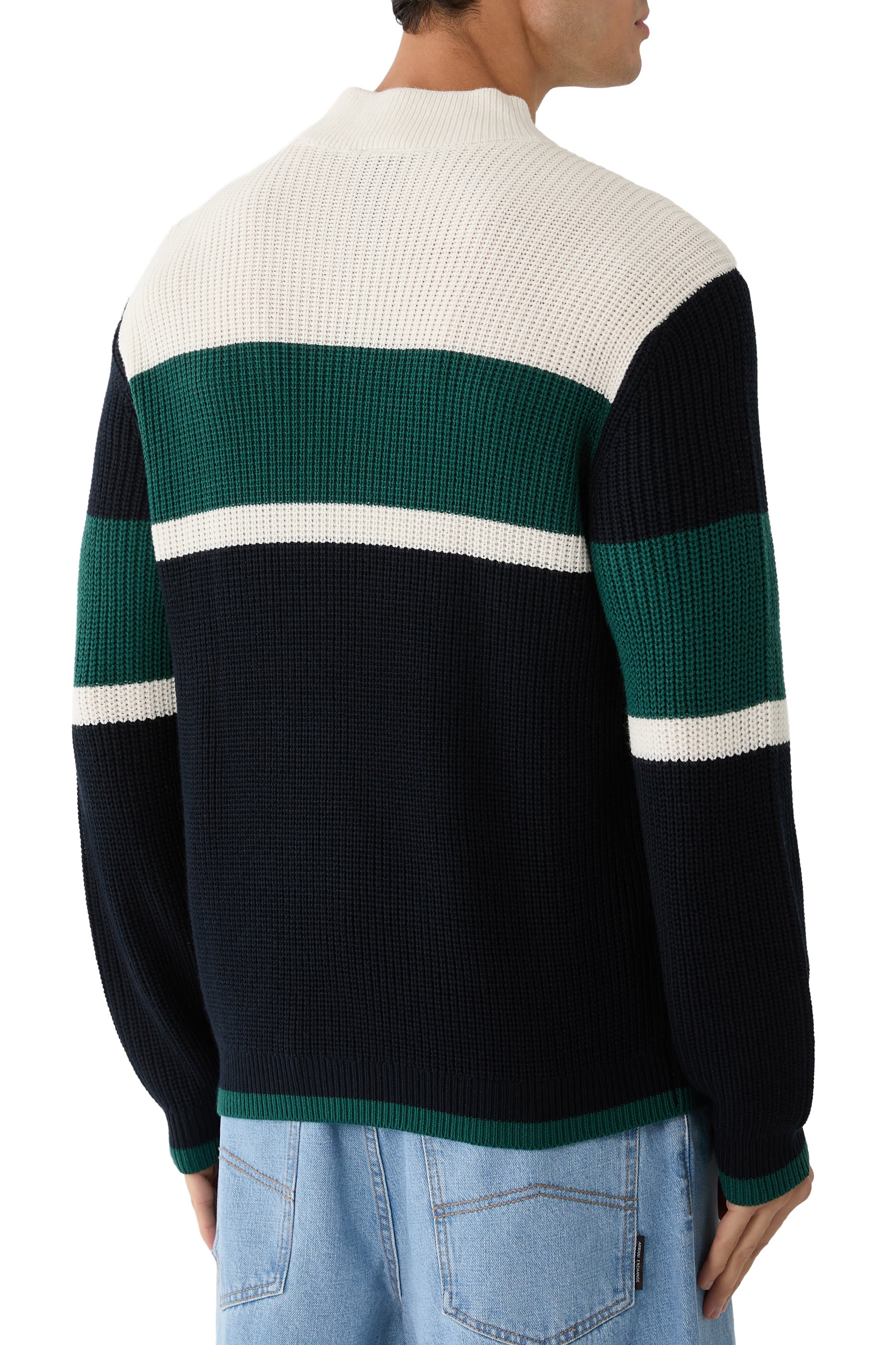 Color-Block Rib Details Pullover